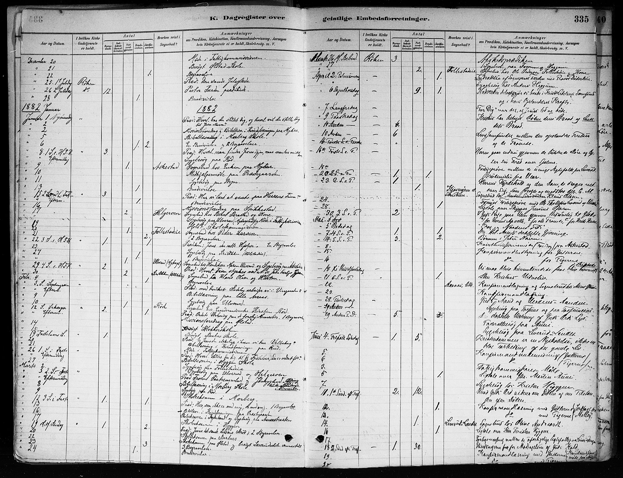 Røyken kirkebøker, AV/SAKO-A-241/F/Fa/L0008: Ministerialbok nr. 8, 1880-1897, s. 335