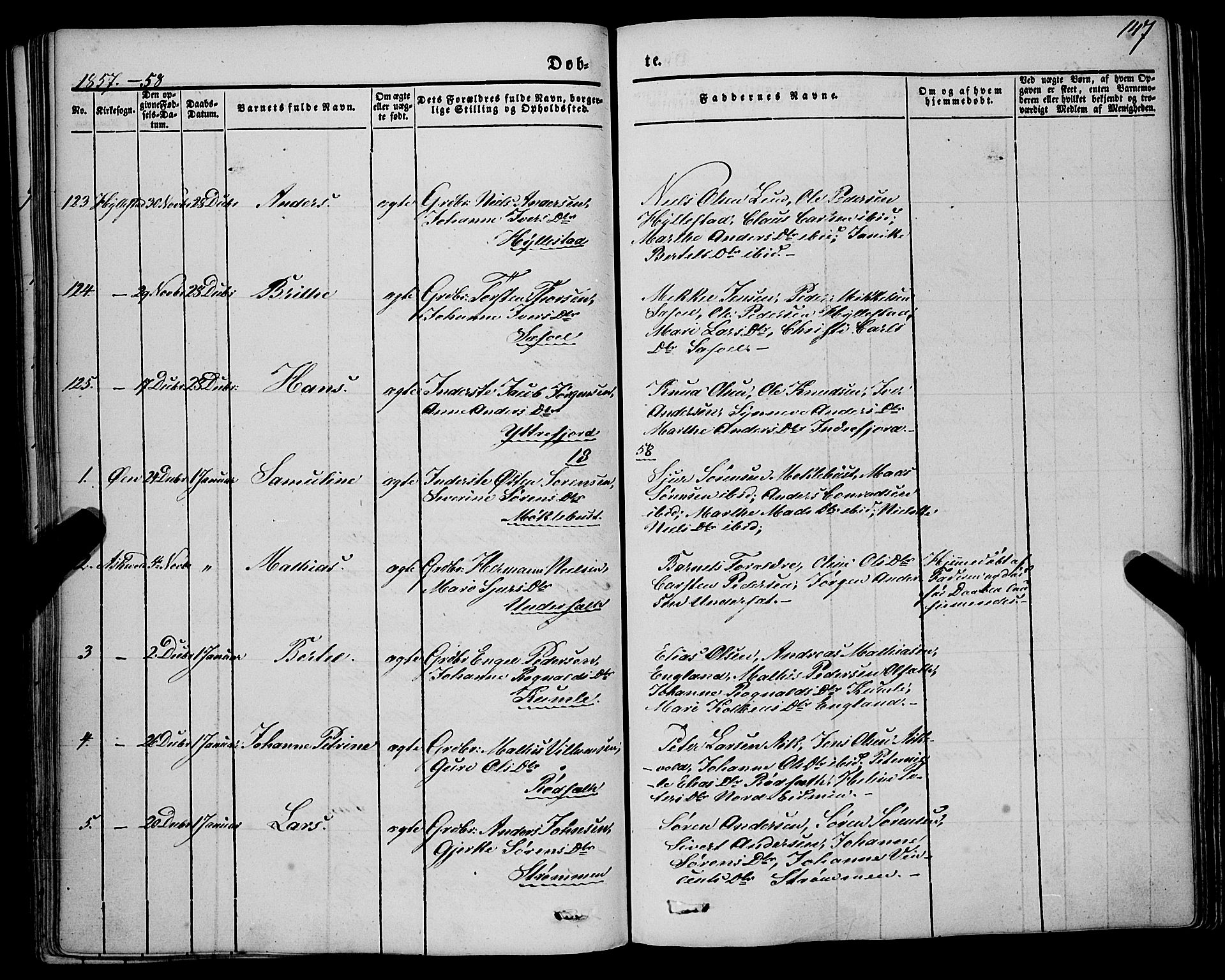 Askvoll sokneprestembete, AV/SAB-A-79501/H/Haa/Haaa/L0011/0001: Ministerialbok nr. A 11 I, 1845-1864, s. 147