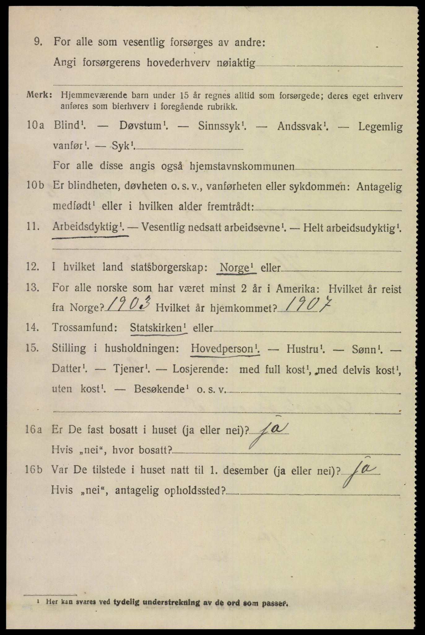 SAK, Folketelling 1920 for 1013 Tveit herred, 1920, s. 2001