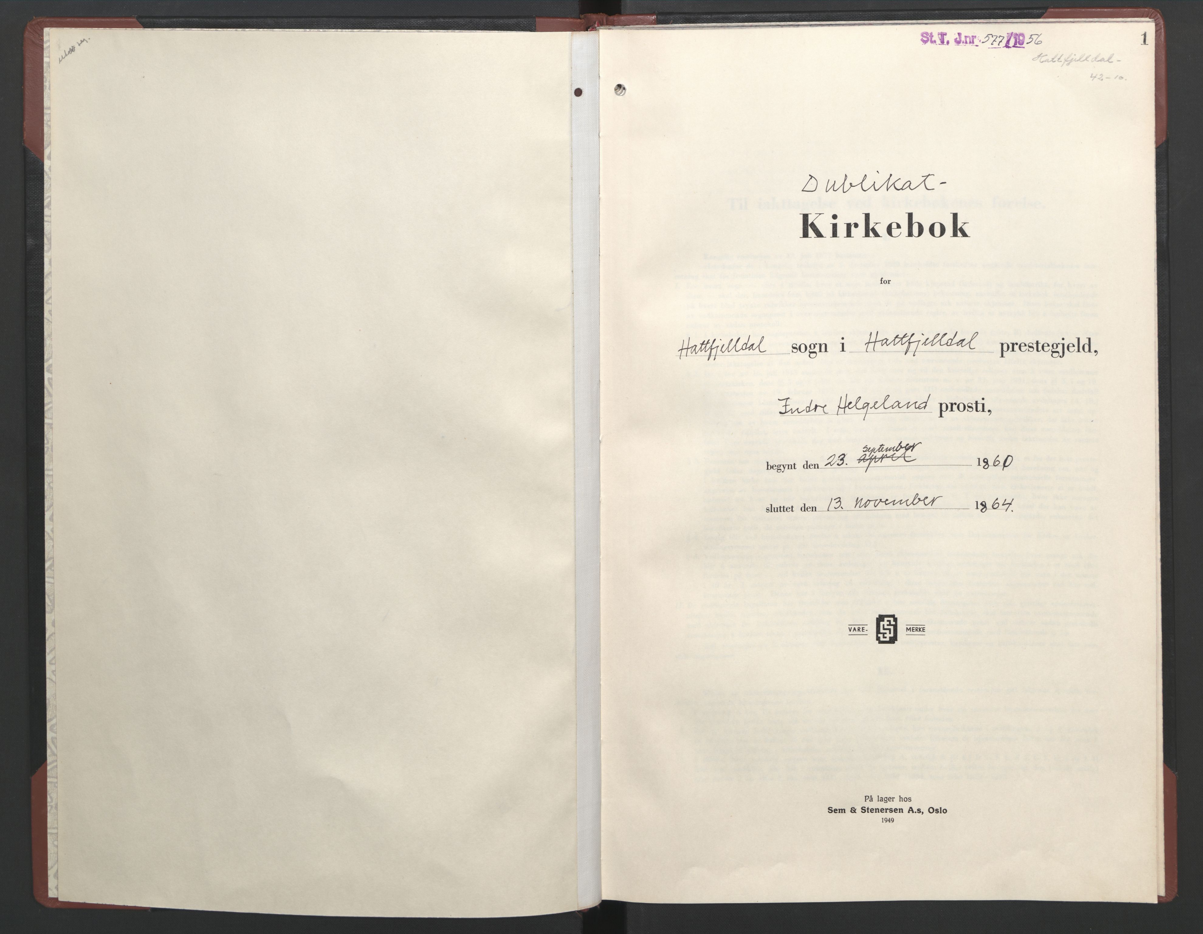 Ministerialprotokoller, klokkerbøker og fødselsregistre - Nordland, SAT/A-1459/823/L0335: Ministerialbok nr. 823D01, 1860-1864, s. 1