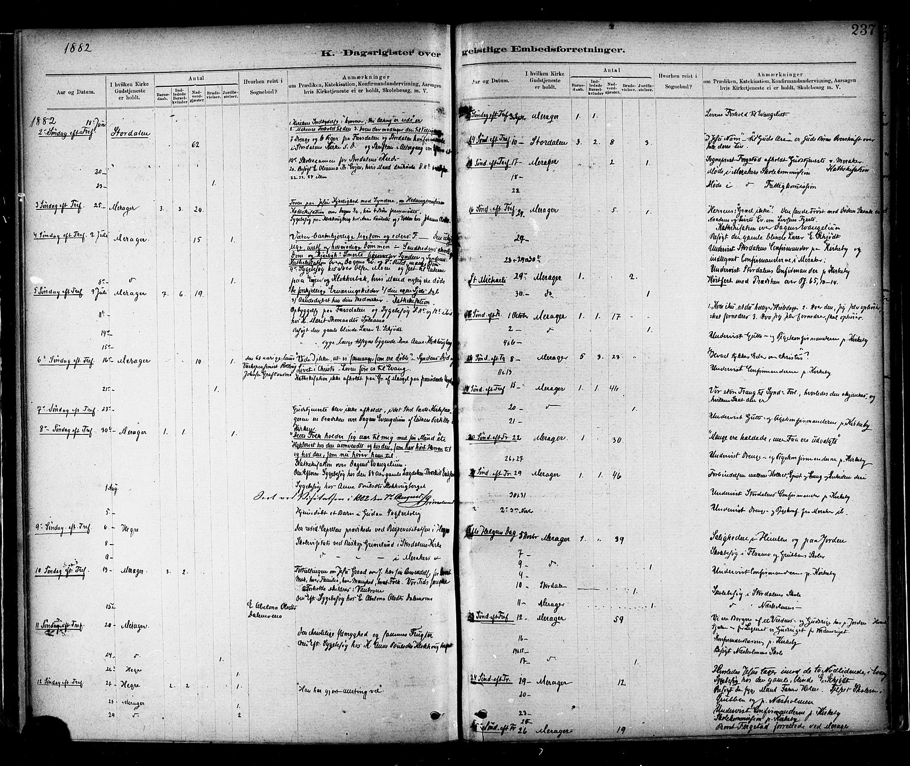 Ministerialprotokoller, klokkerbøker og fødselsregistre - Nord-Trøndelag, SAT/A-1458/706/L0047: Ministerialbok nr. 706A03, 1878-1892, s. 237