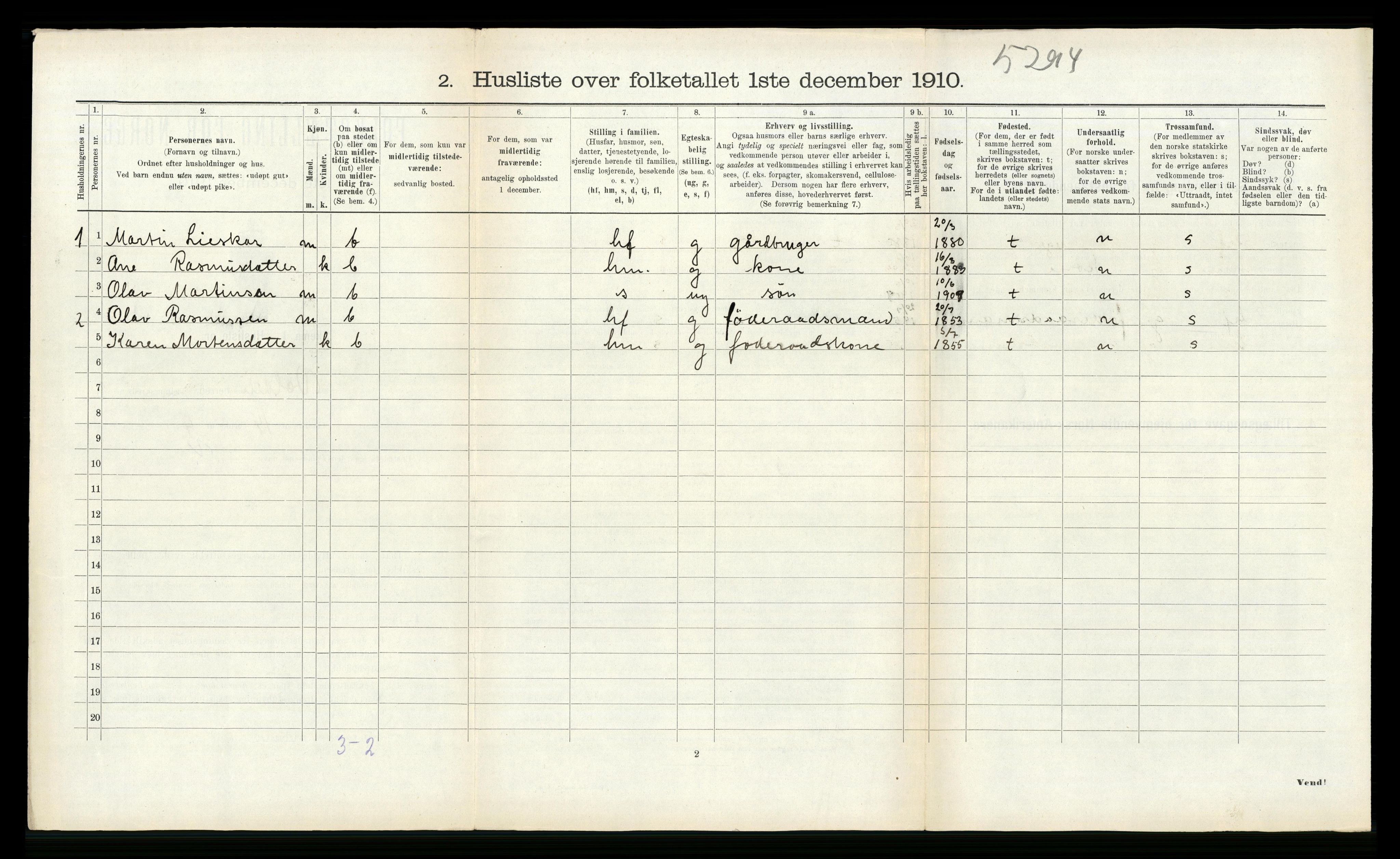 RA, Folketelling 1910 for 1519 Volda herred, 1910, s. 241