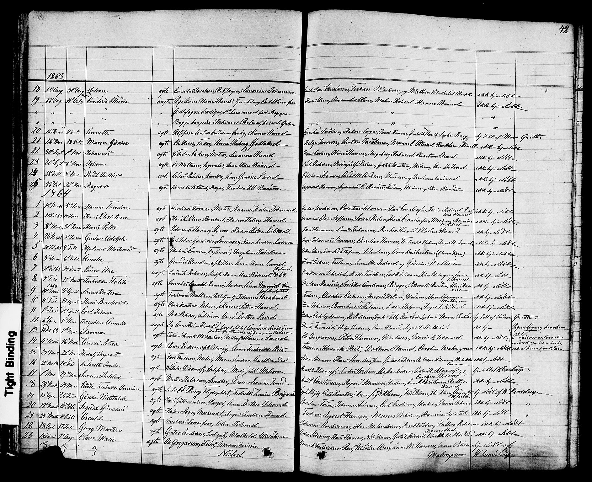 Stavern kirkebøker, SAKO/A-318/F/Fa/L0007: Ministerialbok nr. 7, 1840-1877, s. 42