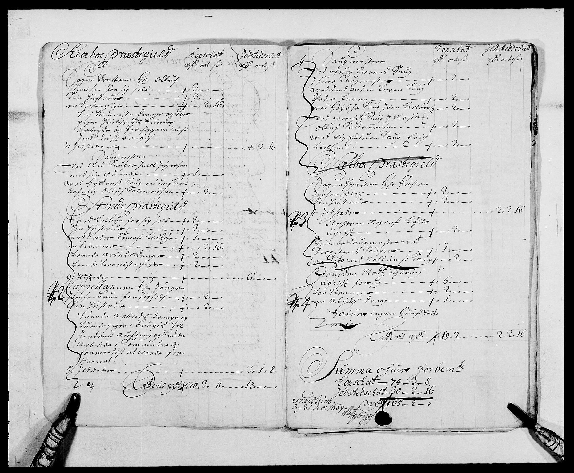 Rentekammeret inntil 1814, Reviderte regnskaper, Fogderegnskap, AV/RA-EA-4092/R61/L4102: Fogderegnskap Strinda og Selbu, 1689-1690, s. 27