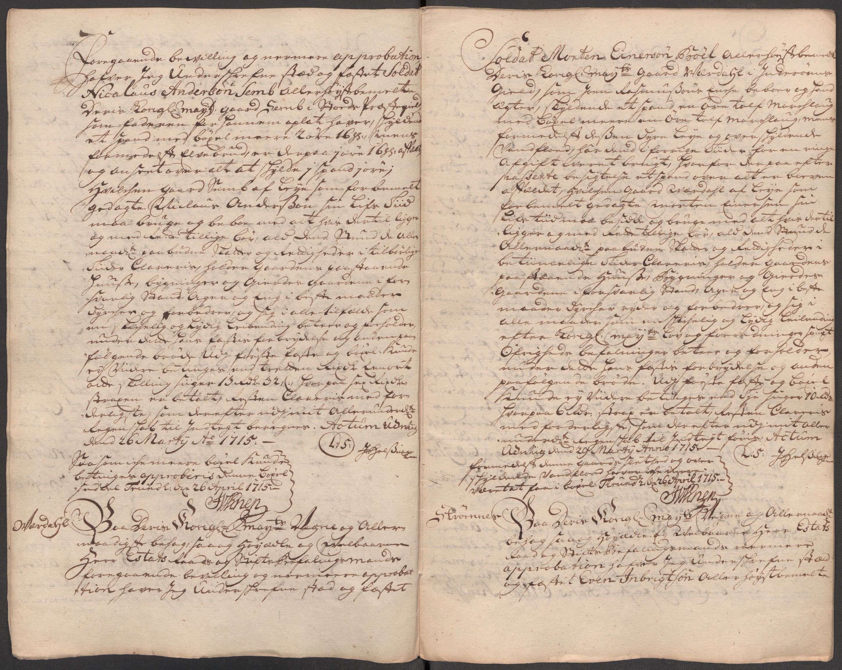 Rentekammeret inntil 1814, Reviderte regnskaper, Fogderegnskap, RA/EA-4092/R63/L4323: Fogderegnskap Inderøy, 1715, s. 257