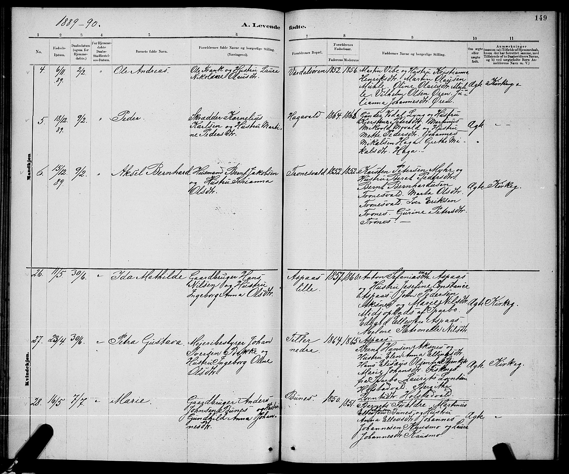 Ministerialprotokoller, klokkerbøker og fødselsregistre - Nord-Trøndelag, SAT/A-1458/723/L0256: Klokkerbok nr. 723C04, 1879-1890, s. 149
