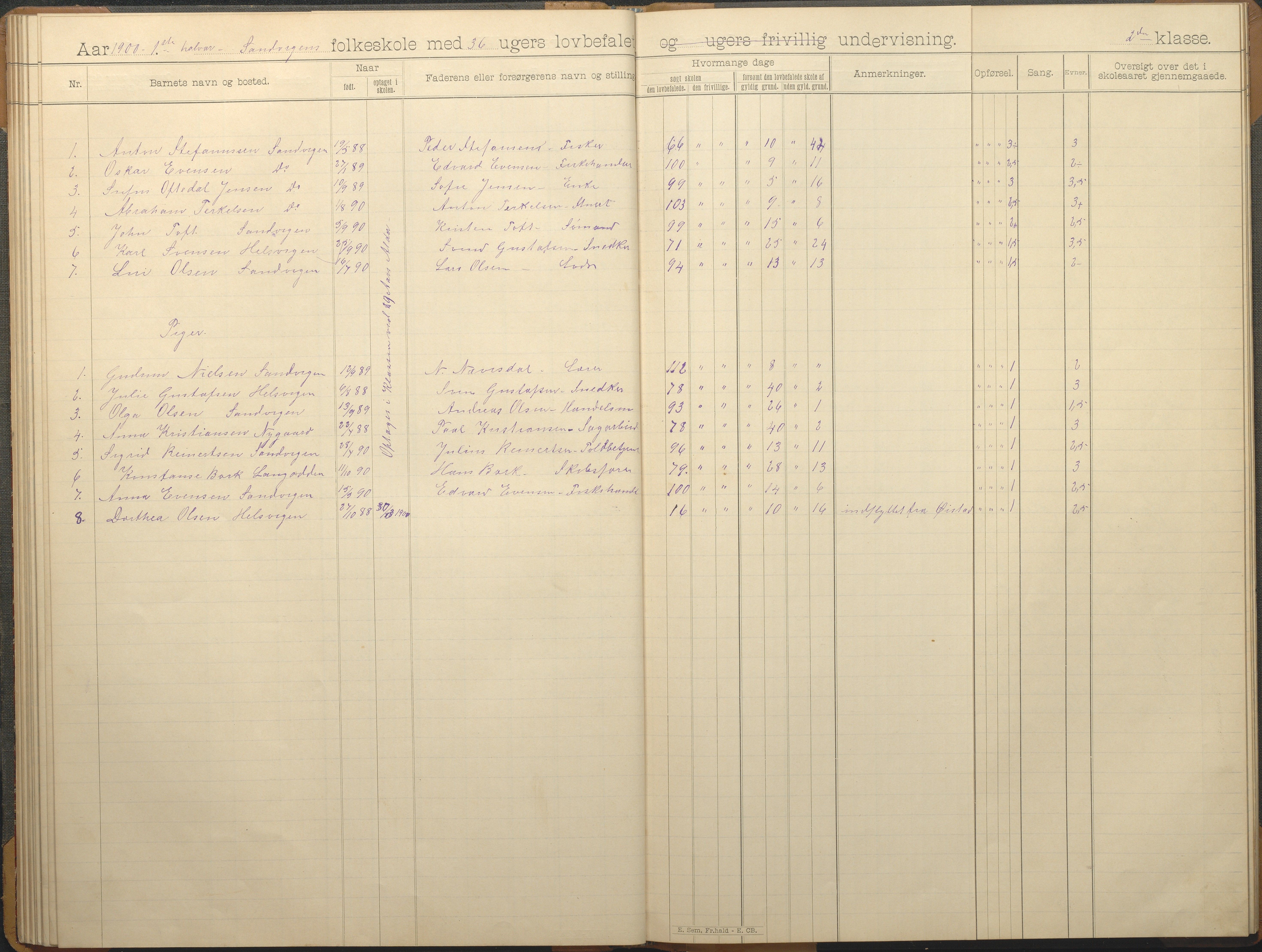 Hisøy kommune frem til 1991, AAKS/KA0922-PK/33/L0006: Skoleprotokoll, 1892-1902