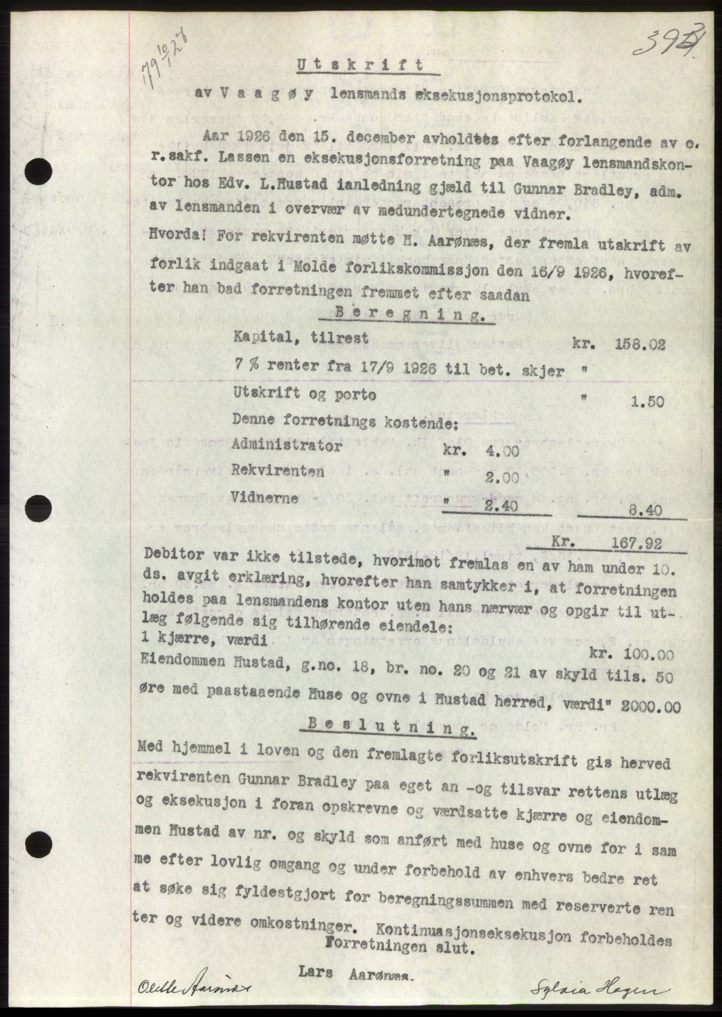 Romsdal sorenskriveri, AV/SAT-A-4149/1/2/2C/L0051: Pantebok nr. 45, 1926-1927, Tingl.dato: 10.01.1927