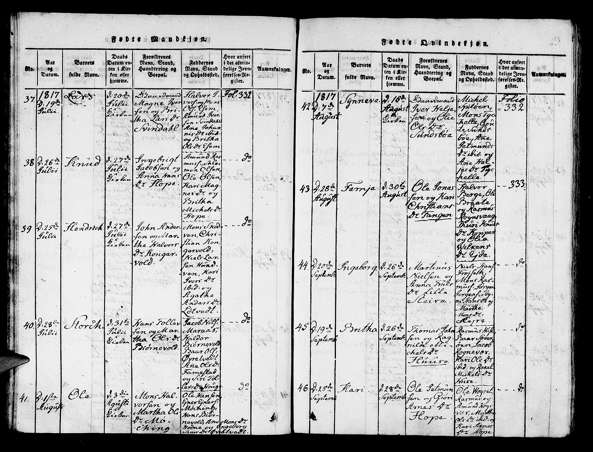 Lindås Sokneprestembete, AV/SAB-A-76701/H/Haa/Haaa/L0007: Ministerialbok nr. A 7, 1816-1823, s. 23