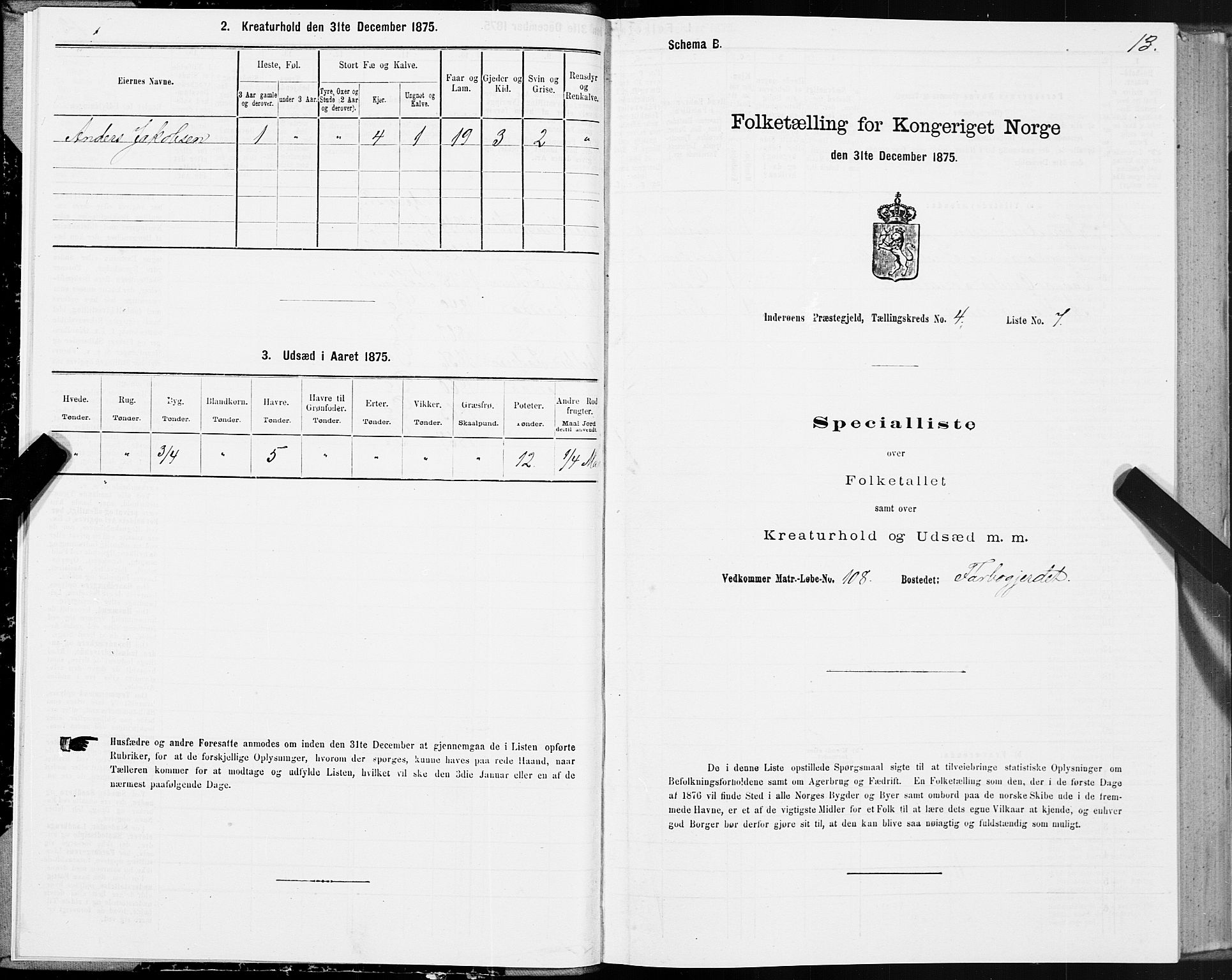 SAT, Folketelling 1875 for 1729P Inderøy prestegjeld, 1875, s. 3013