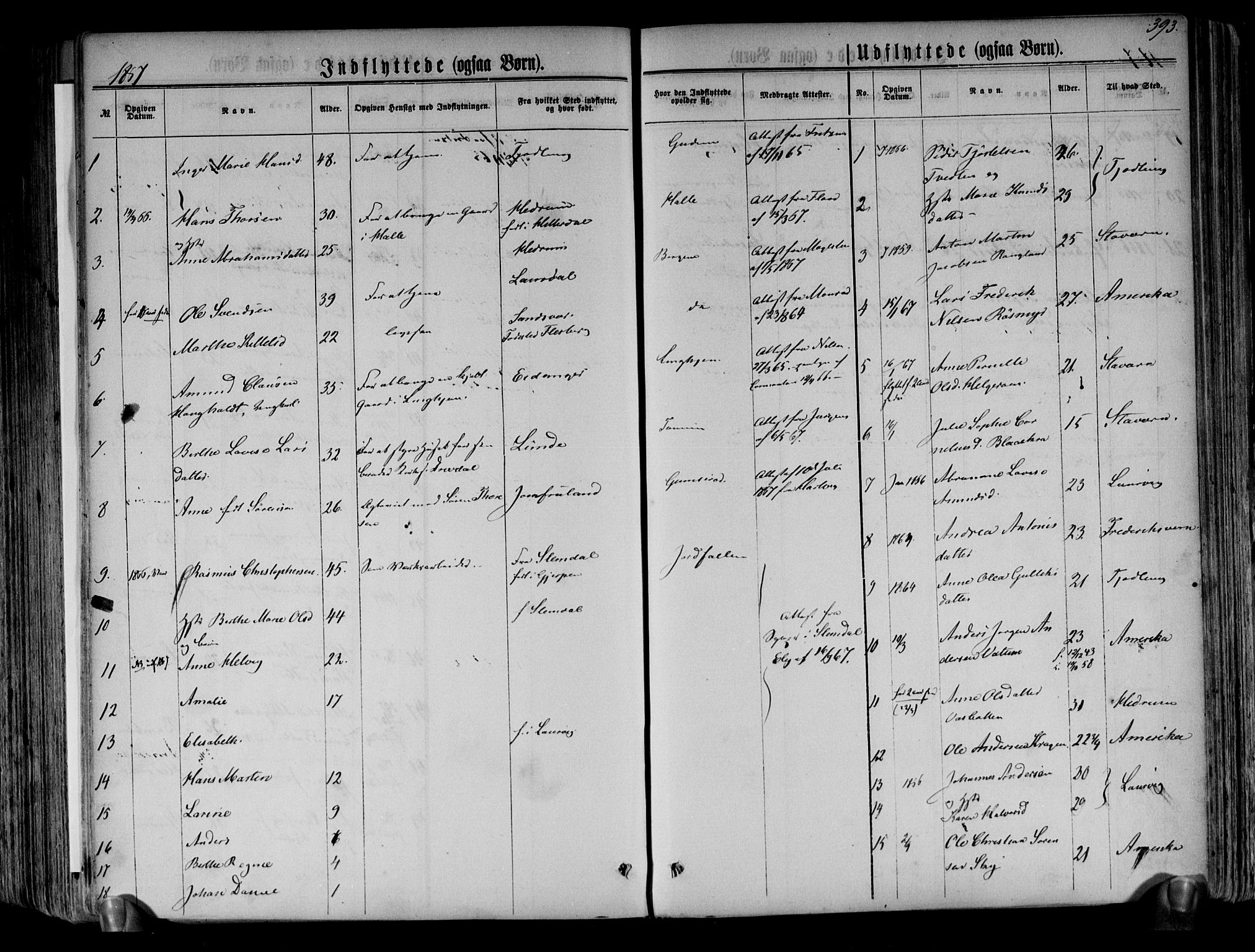 Brunlanes kirkebøker, AV/SAKO-A-342/F/Fa/L0005: Ministerialbok nr. I 5, 1862-1877, s. 393
