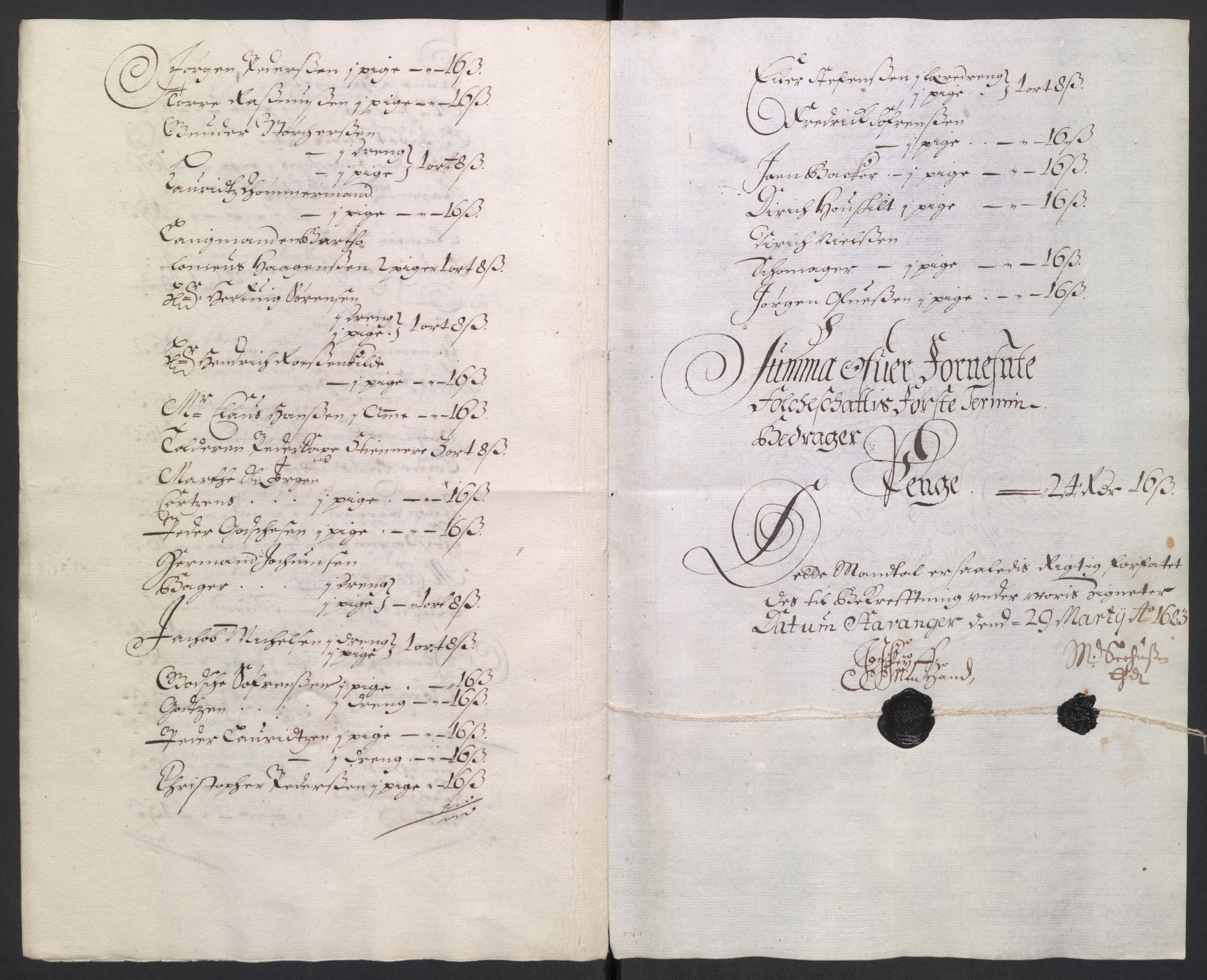 Rentekammeret inntil 1814, Reviderte regnskaper, Byregnskaper, RA/EA-4066/R/Ro/L0301: [O3] Kontribusjonsregnskap, 1679-1684, s. 153