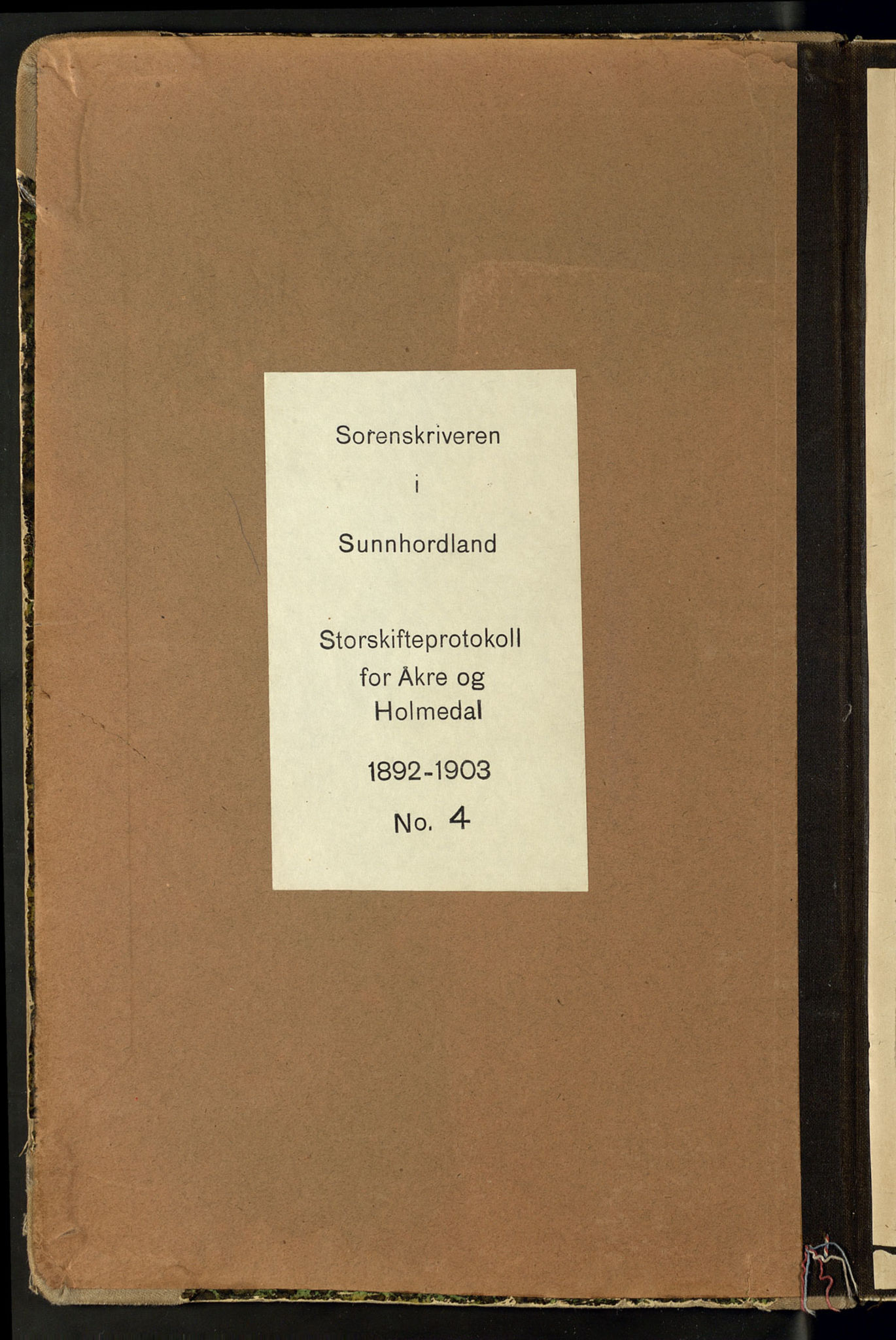 Sunnhordland sorenskrivar, SAB/A-2401/1/F/Fb/Fbb/L0005: Storskifteprotokoll
 Skånevik, 1892-1903