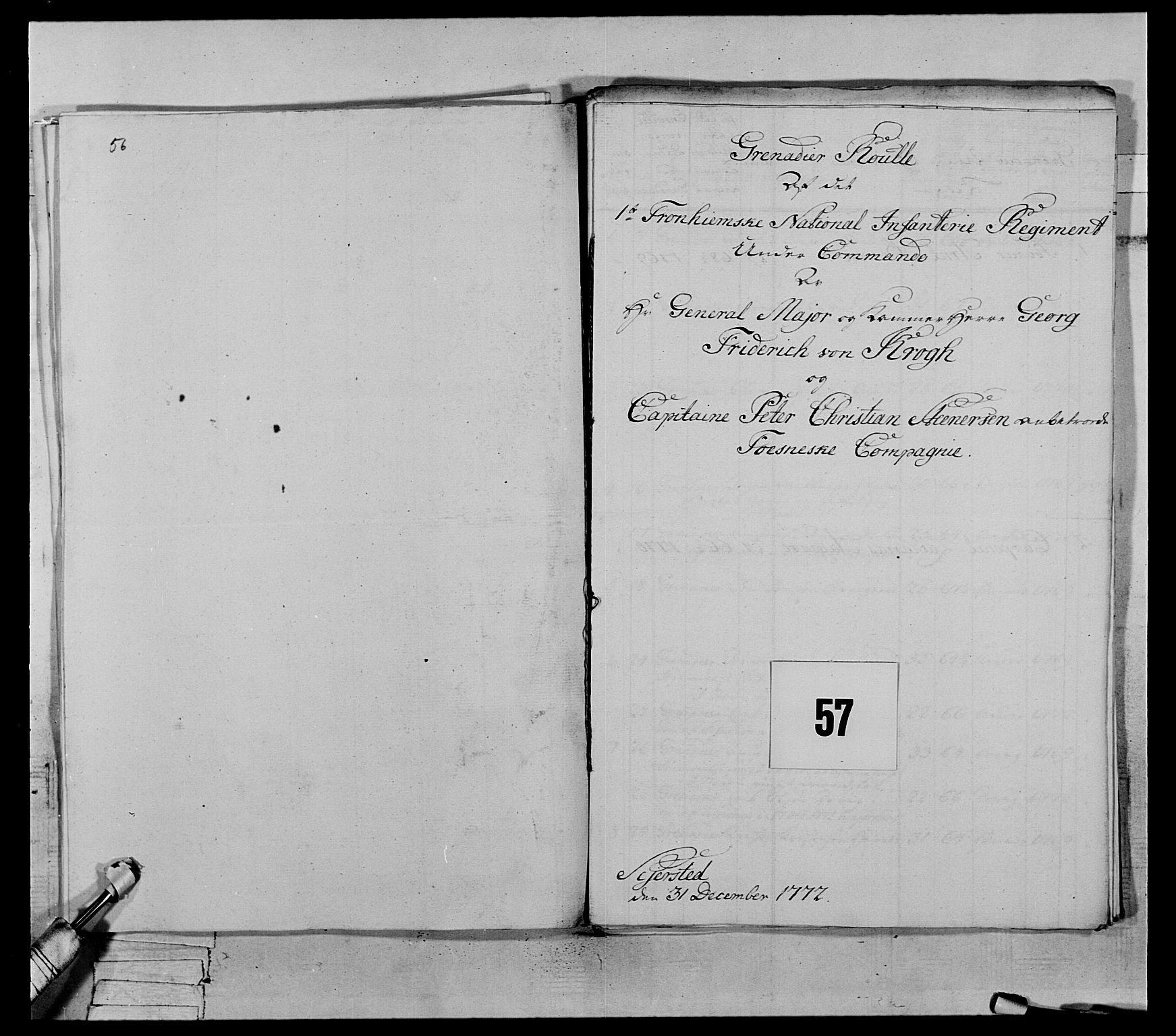 Generalitets- og kommissariatskollegiet, Det kongelige norske kommissariatskollegium, AV/RA-EA-5420/E/Eh/L0071: 1. Trondheimske nasjonale infanteriregiment, 1769-1772, s. 402