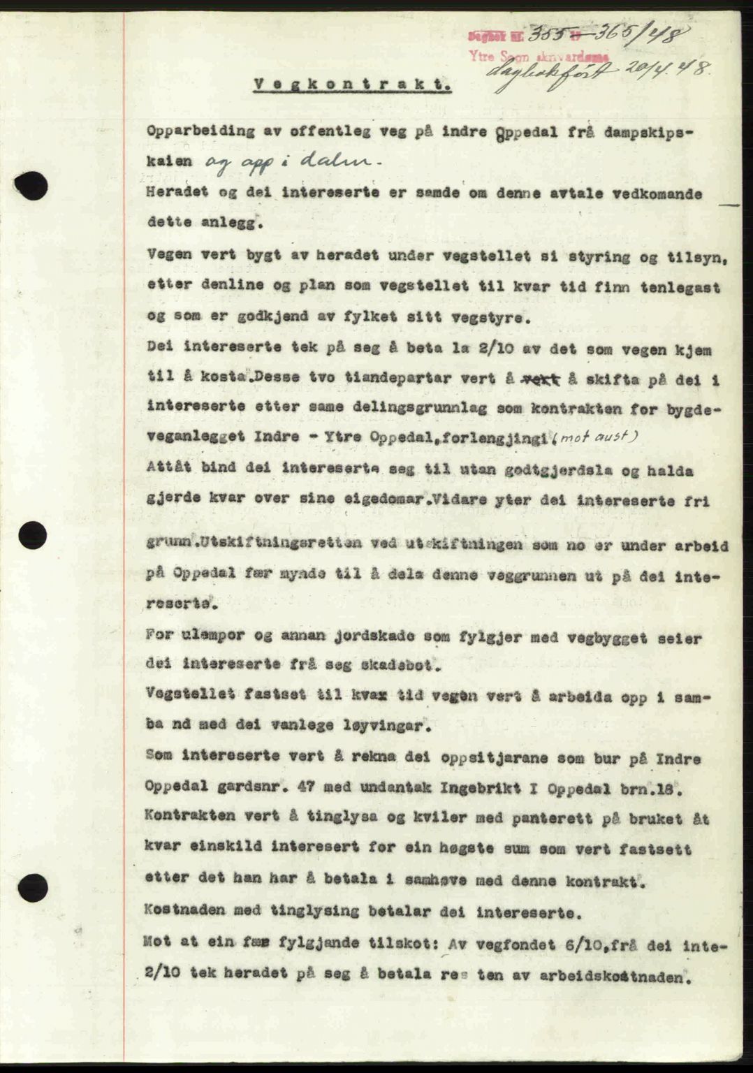 Ytre Sogn tingrett, SAB/A-2601/1/G/Gbb/L0005: Pantebok nr. A3 - A4 (B2), 1947-1948, Dagboknr: 355/1948