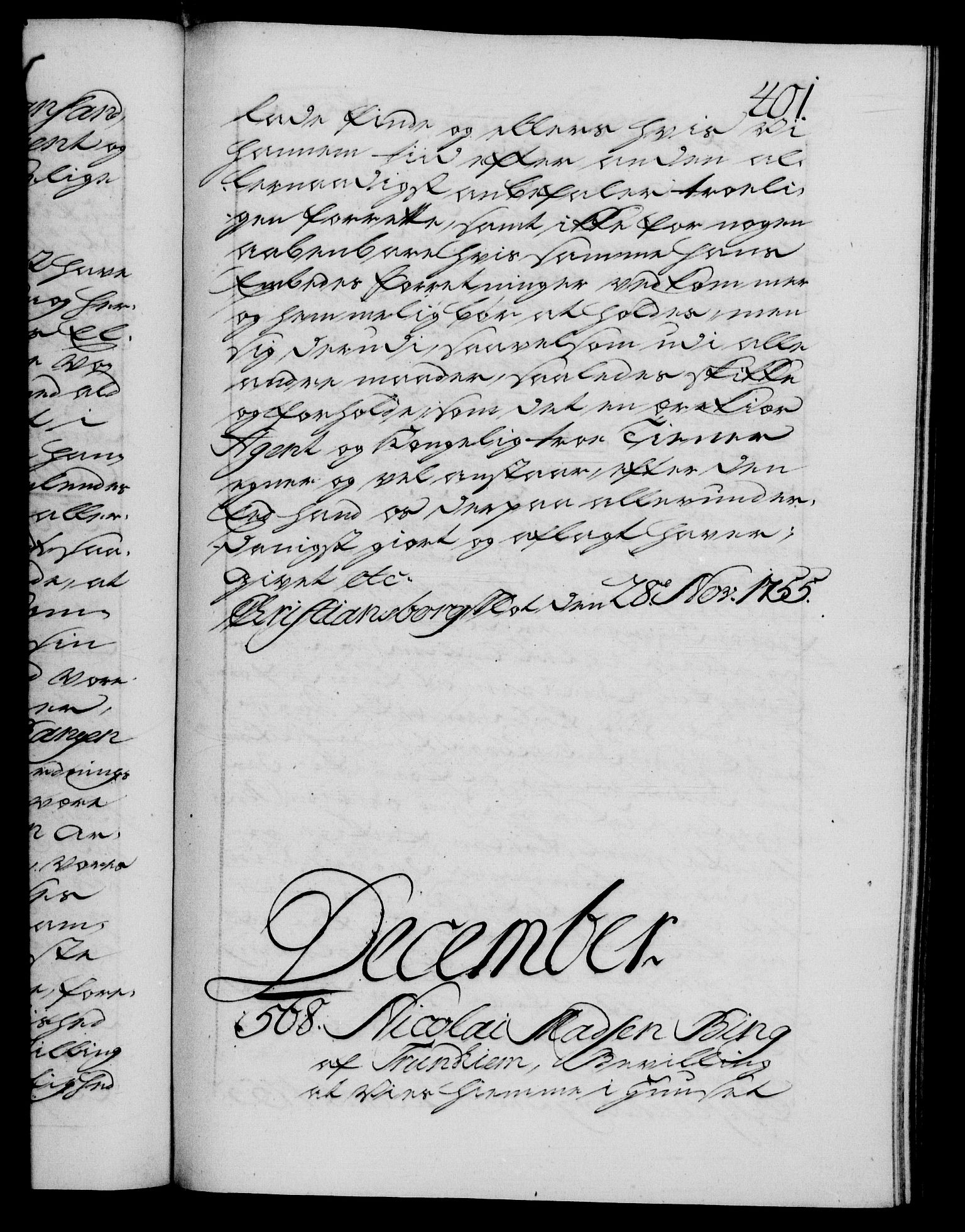 Danske Kanselli 1572-1799, RA/EA-3023/F/Fc/Fca/Fcaa/L0039: Norske registre, 1755-1756, s. 401a
