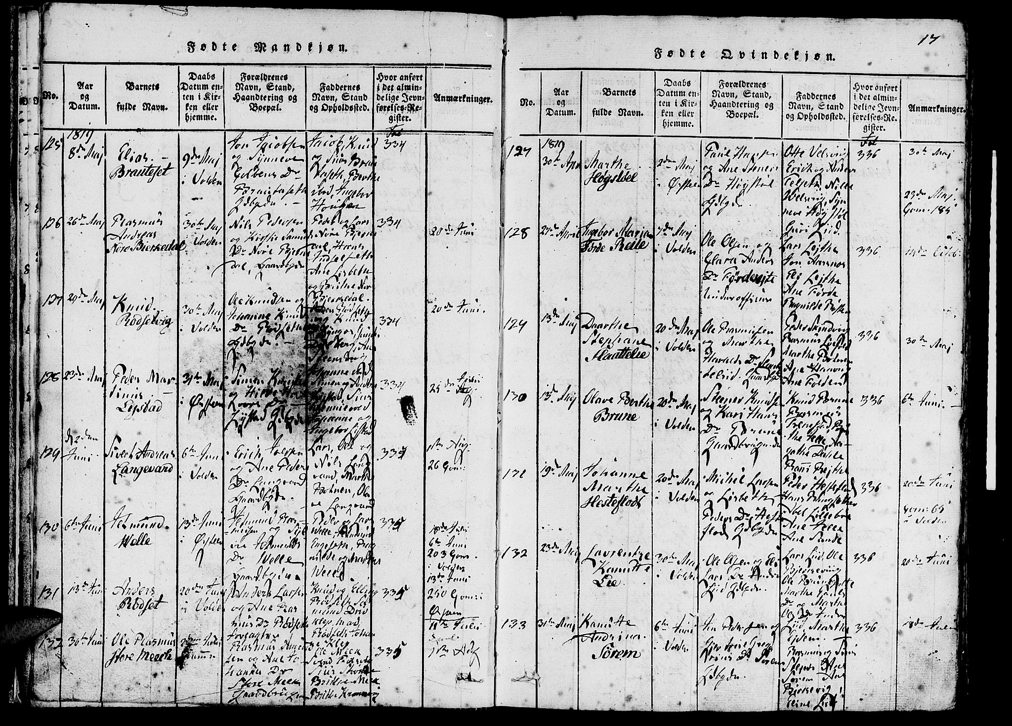 Ministerialprotokoller, klokkerbøker og fødselsregistre - Møre og Romsdal, AV/SAT-A-1454/511/L0138: Ministerialbok nr. 511A05, 1817-1832, s. 17