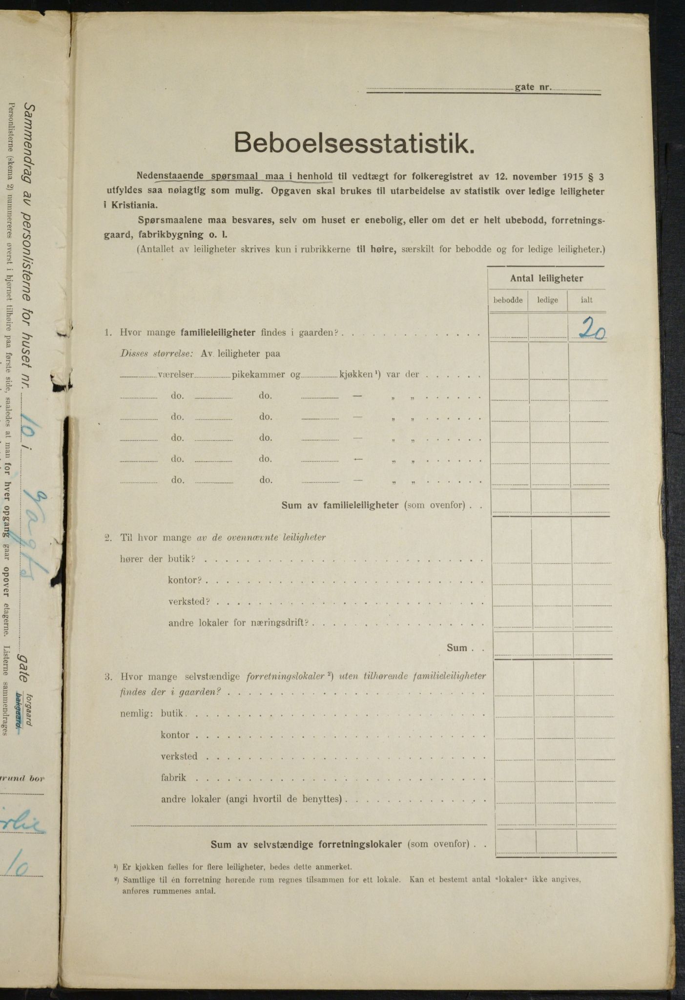 OBA, Kommunal folketelling 1.2.1916 for Kristiania, 1916, s. 127914