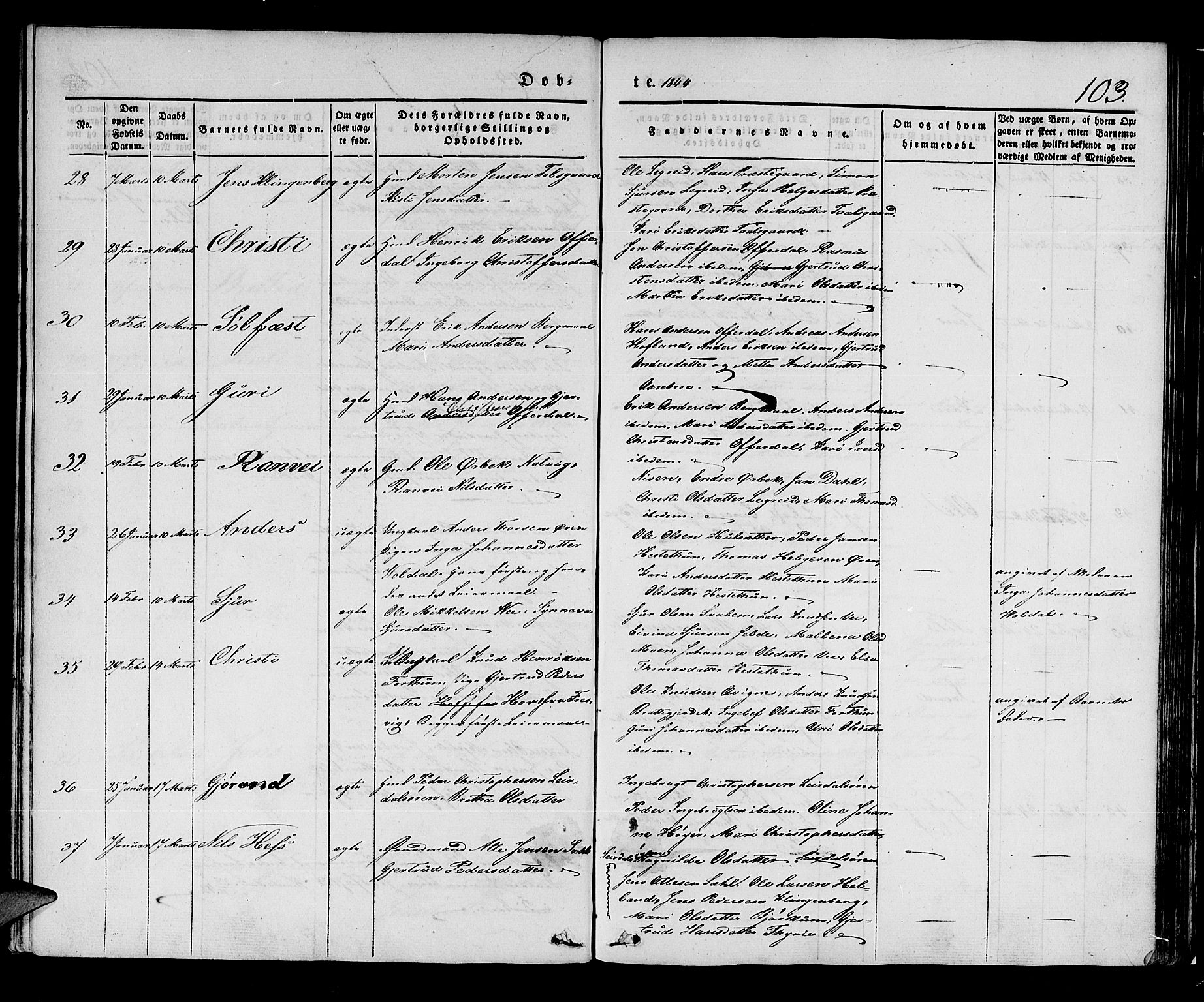 Lærdal sokneprestembete, AV/SAB-A-81201: Ministerialbok nr. A 6, 1835-1849, s. 103