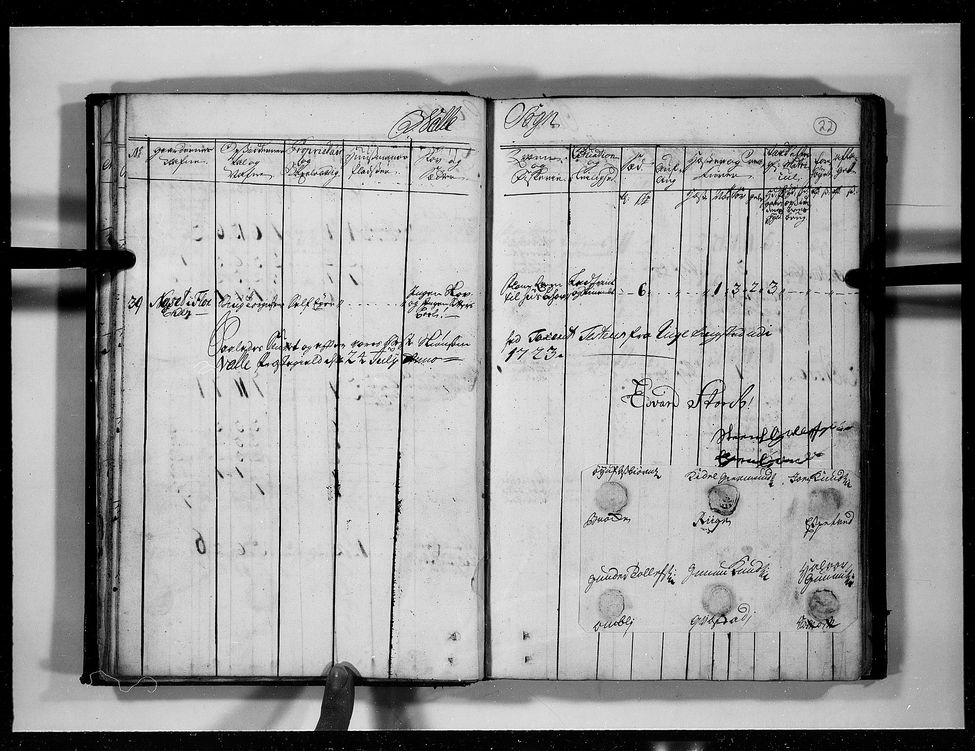 Rentekammeret inntil 1814, Realistisk ordnet avdeling, RA/EA-4070/N/Nb/Nbf/L0125: Råbyggelag eksaminasjonsprotokoll, 1723, s. 21b-22a