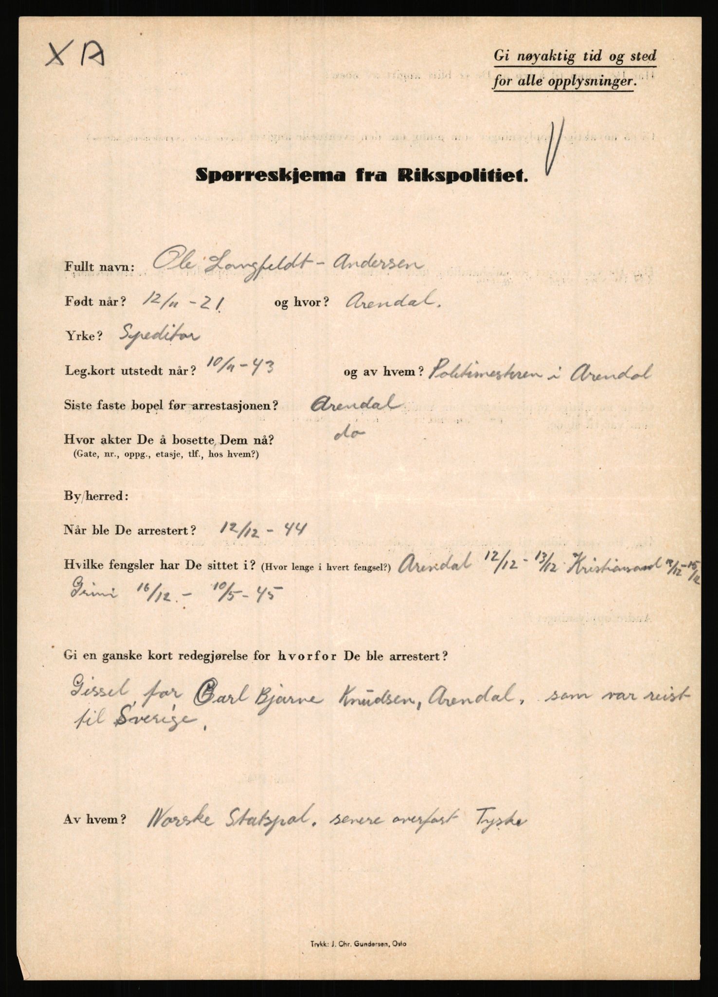 Rikspolitisjefen, AV/RA-S-1560/L/L0001: Abelseth, Rudolf - Berentsen, Odd, 1940-1945, s. 515