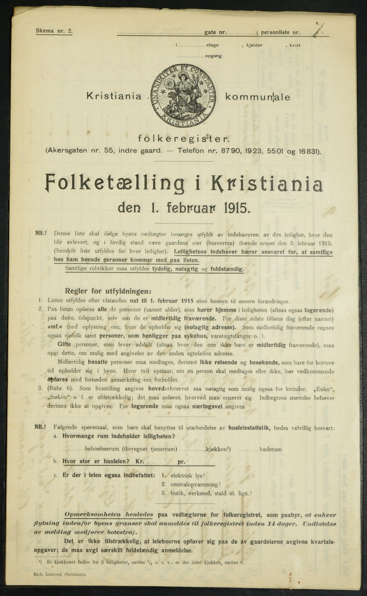 OBA, Kommunal folketelling 1.2.1915 for Kristiania, 1915, s. 67777