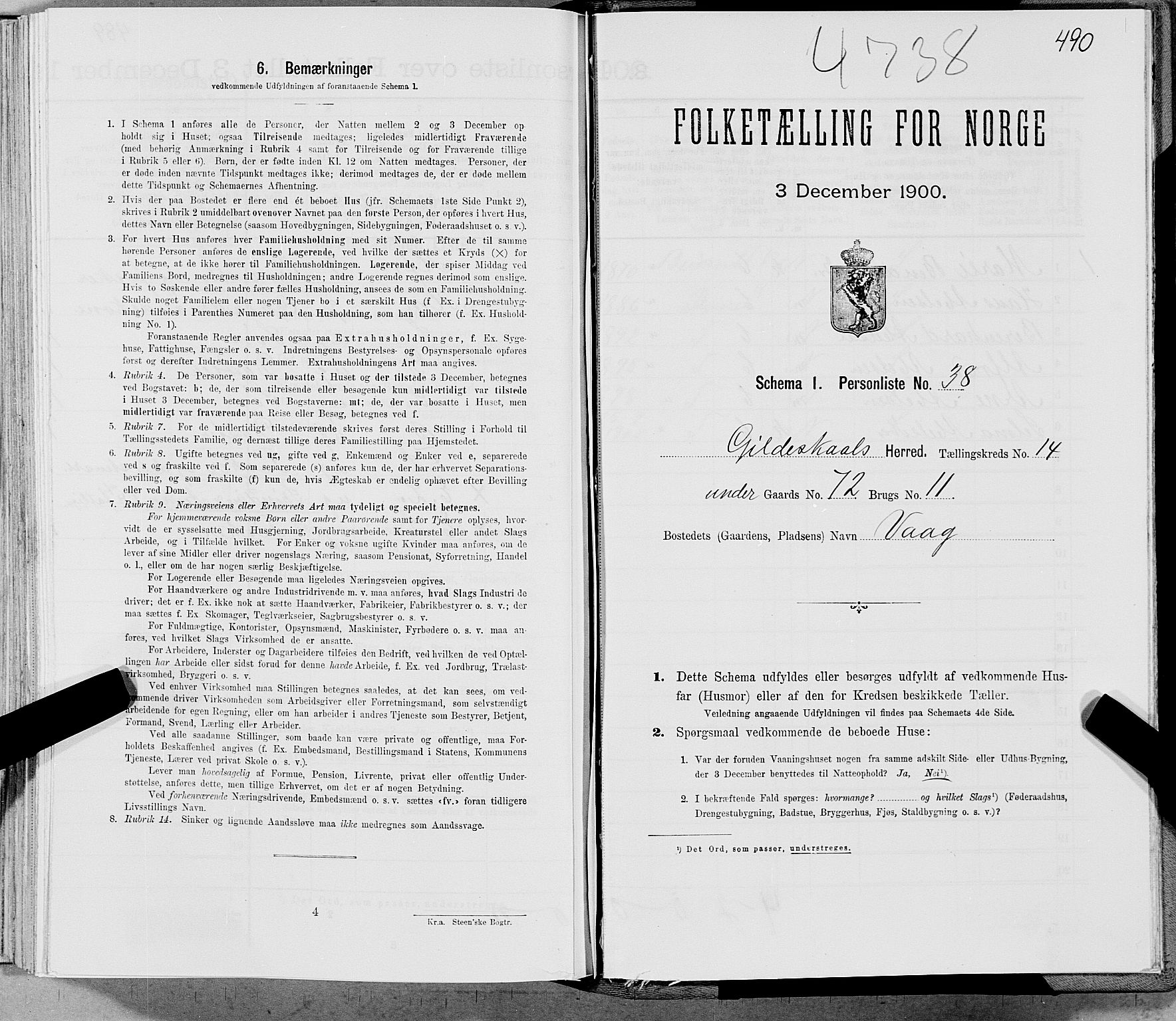 SAT, Folketelling 1900 for 1838 Gildeskål herred, 1900, s. 1473