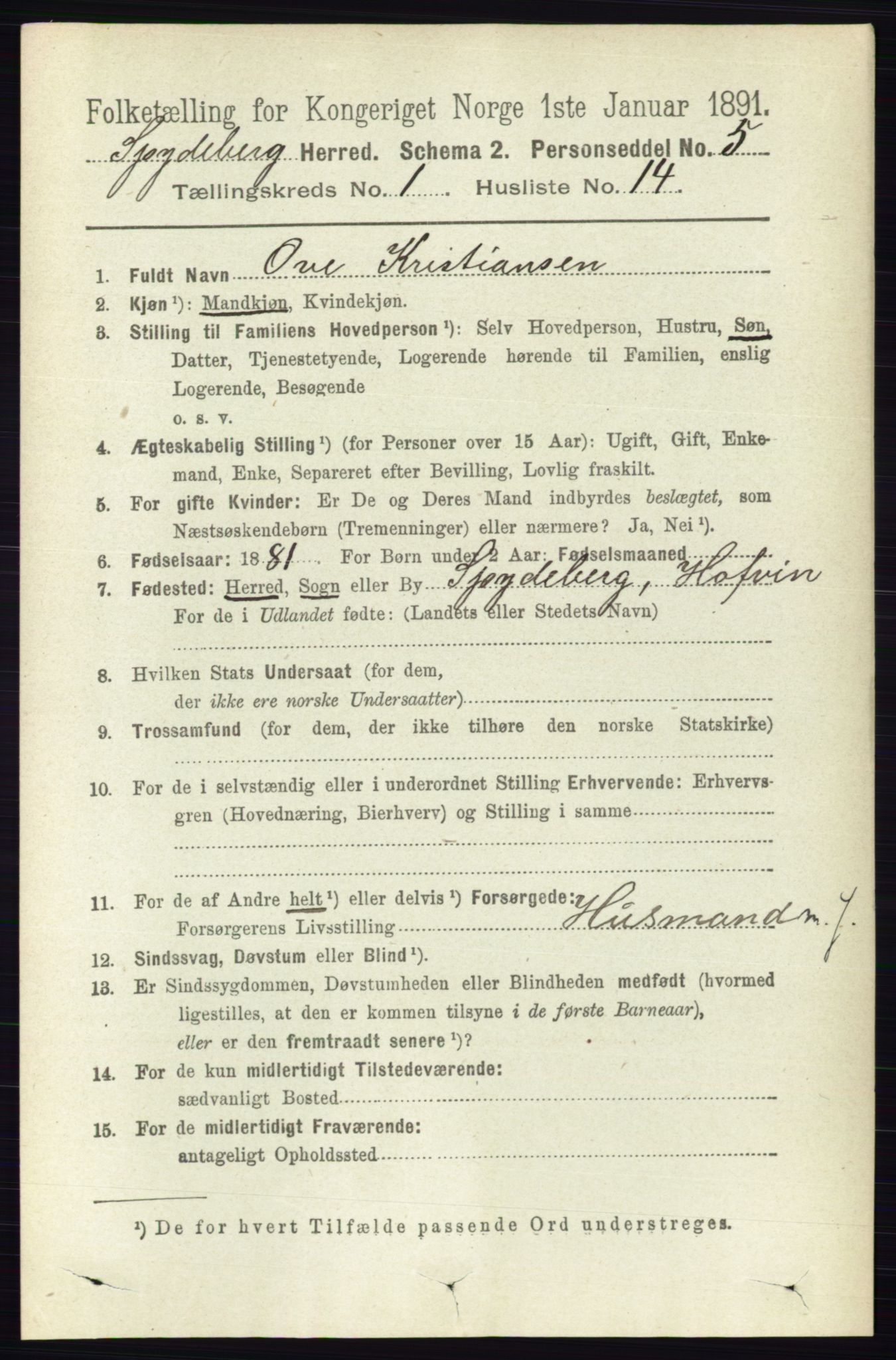 RA, Folketelling 1891 for 0123 Spydeberg herred, 1891, s. 233