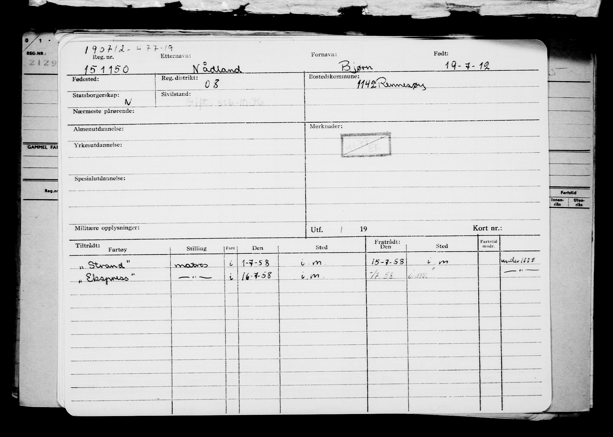 Direktoratet for sjømenn, AV/RA-S-3545/G/Gb/L0106: Hovedkort, 1912, s. 69