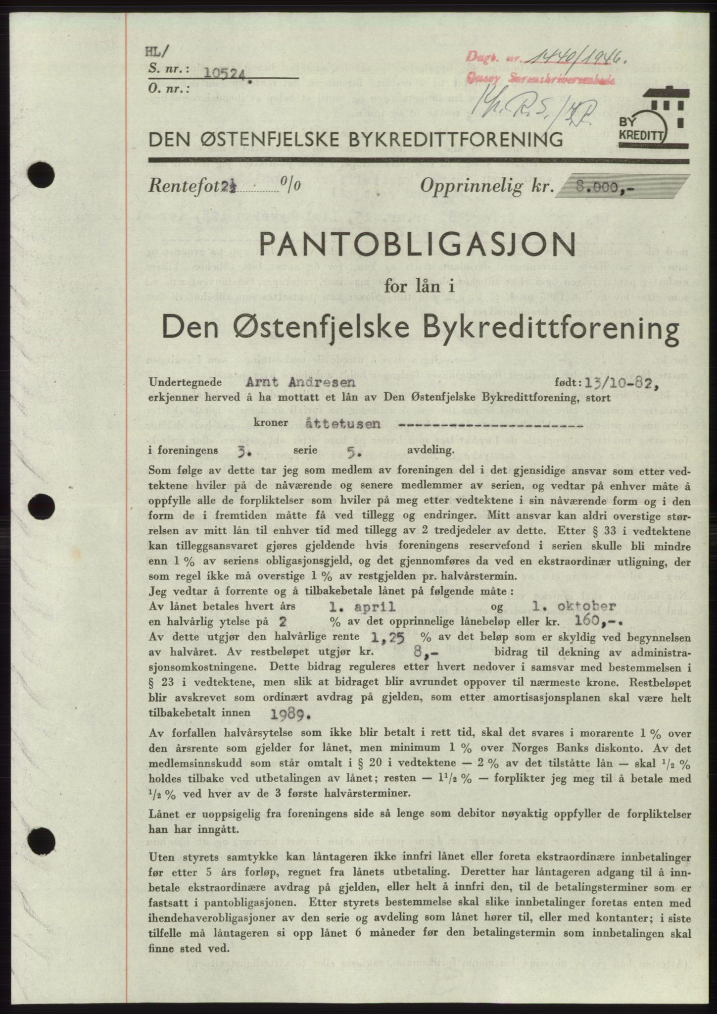 Onsøy sorenskriveri, SAO/A-10474/G/Ga/Gac/L0005: Pantebok nr. B 9-5, 1946-1947, Dagboknr: 1440/1946