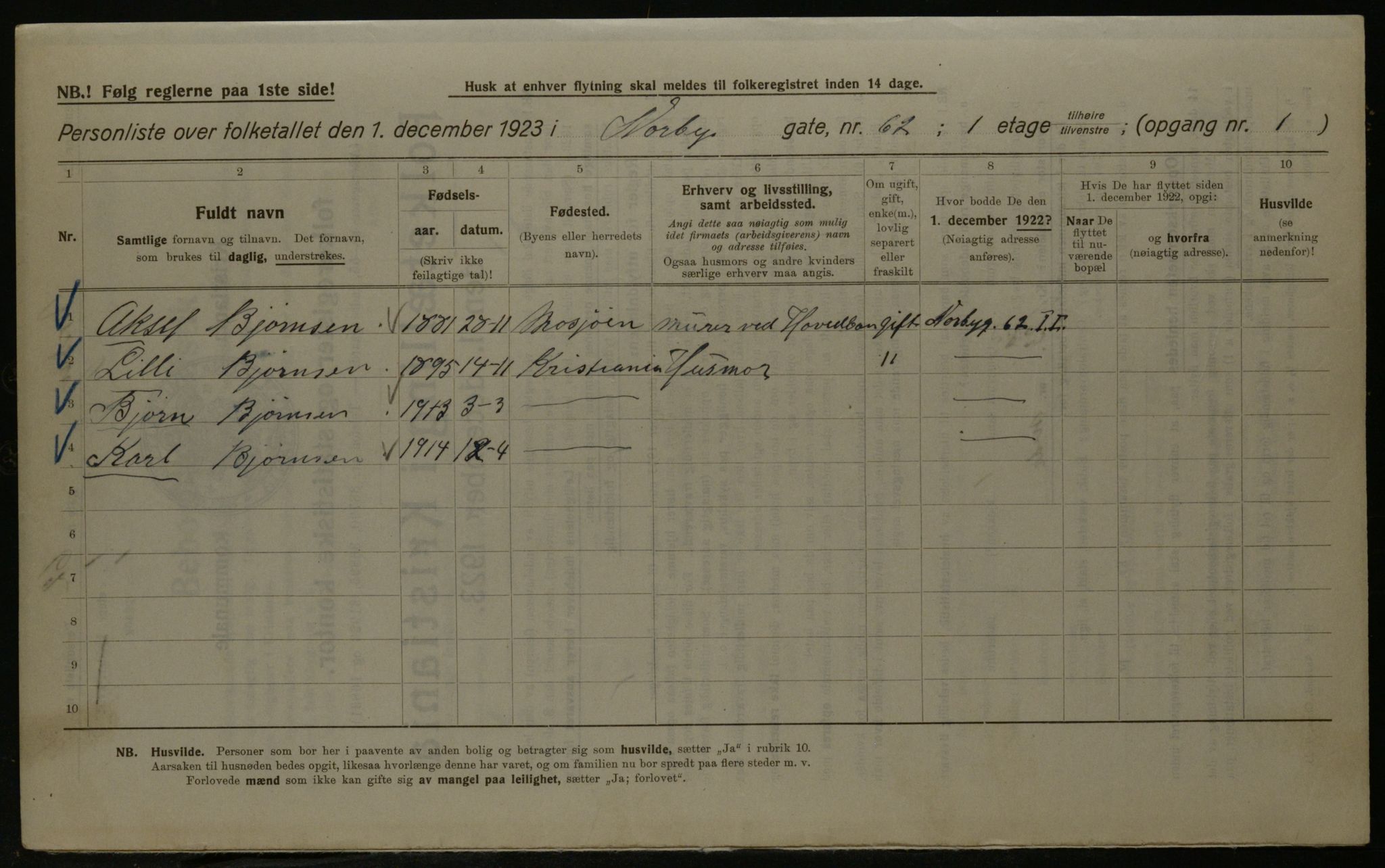 OBA, Kommunal folketelling 1.12.1923 for Kristiania, 1923, s. 79355