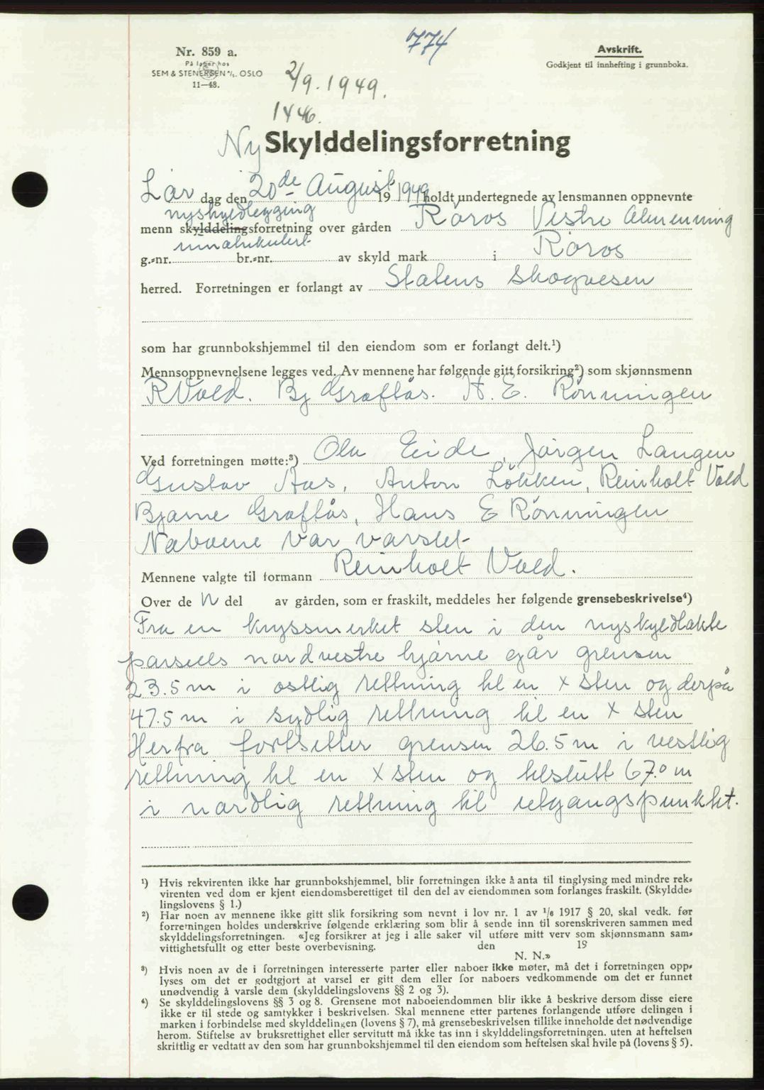 Gauldal sorenskriveri, SAT/A-0014/1/2/2C: Pantebok nr. A8, 1949-1949, Dagboknr: 1446/1949