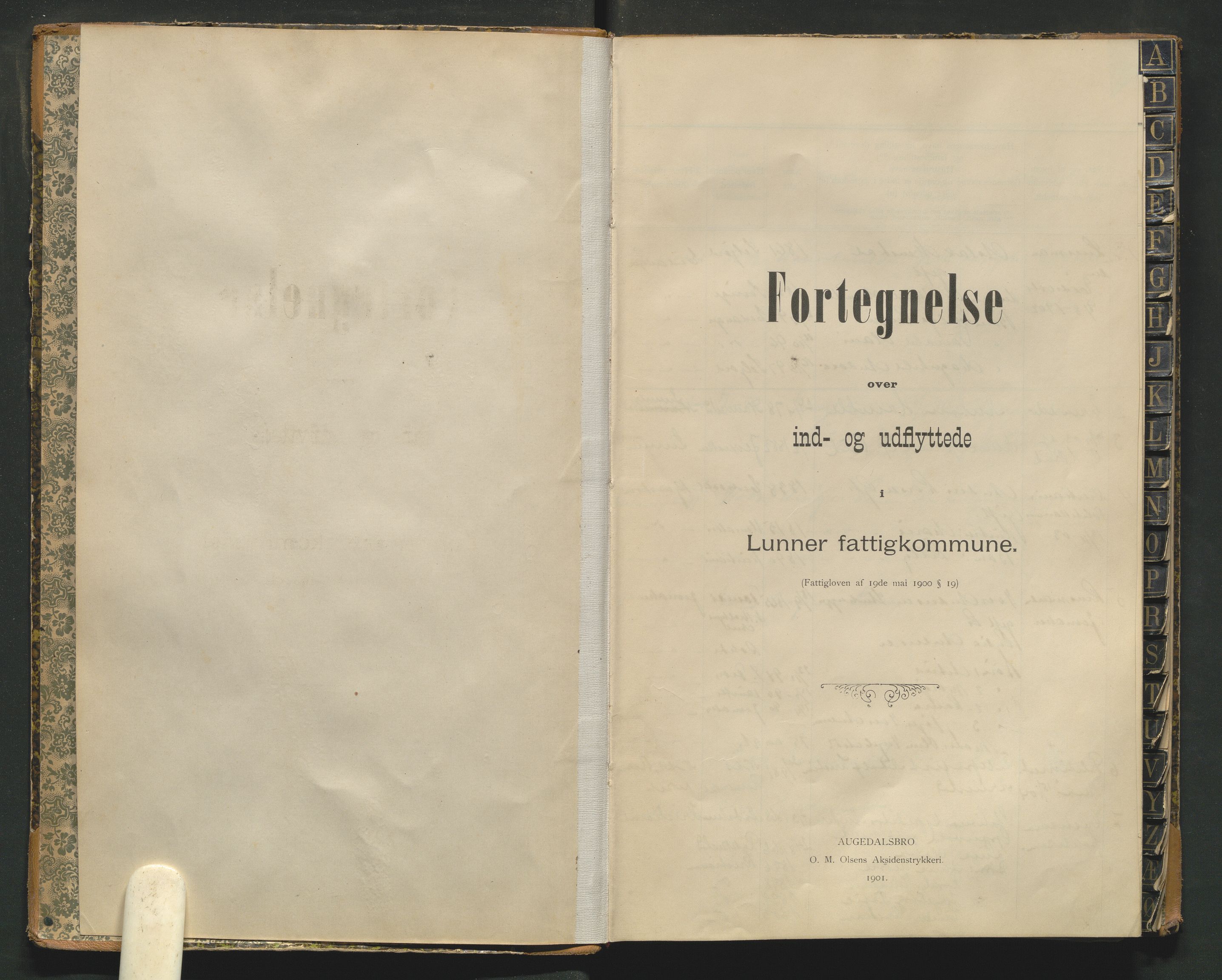 Lunner lensmannskontor, AV/SAH-LOL-009/N/Nb/L0001: Protokoll over inn- og utflyttede, 1902-1911