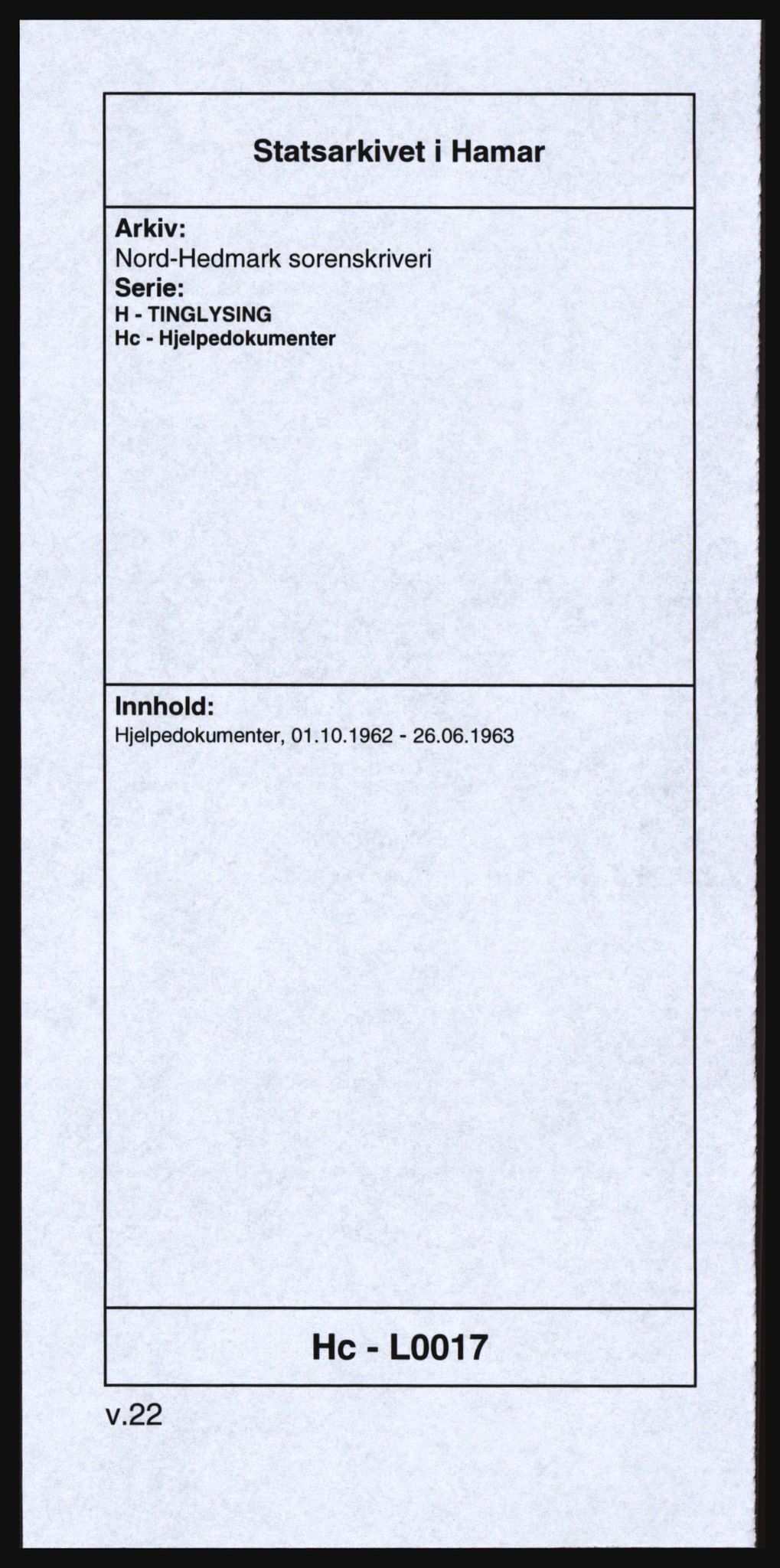 Nord-Hedmark sorenskriveri, SAH/TING-012/H/Hc/L0017: Pantebok nr. 17, 1962-1963
