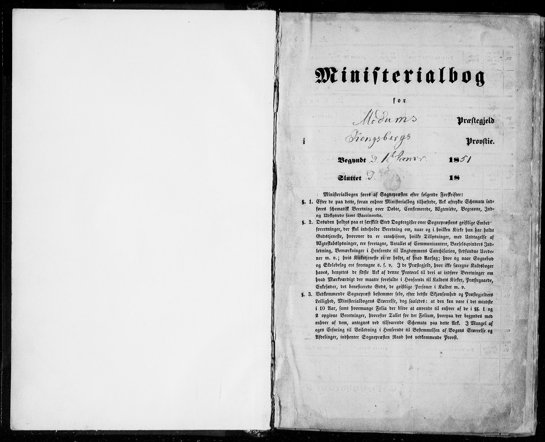 Modum kirkebøker, AV/SAKO-A-234/F/Fa/L0008: Ministerialbok nr. 8, 1851-1859
