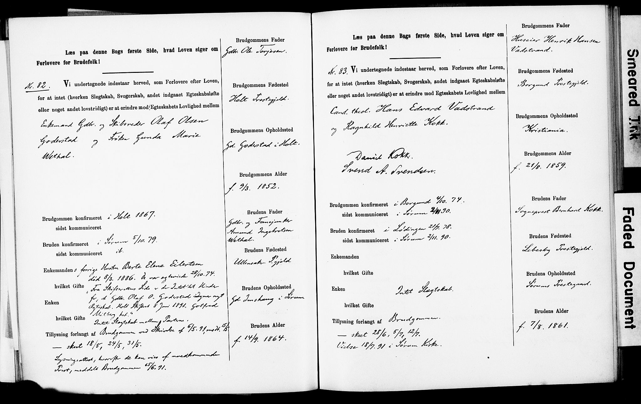 Sørum prestekontor Kirkebøker, AV/SAO-A-10303/H/Ha/L0001: Lysningsprotokoll nr. 1, 1887-1890