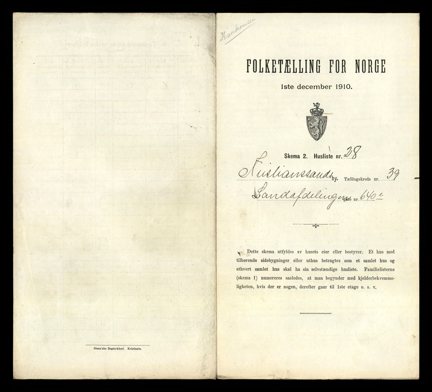 RA, Folketelling 1910 for 1001 Kristiansand kjøpstad, 1910, s. 9778