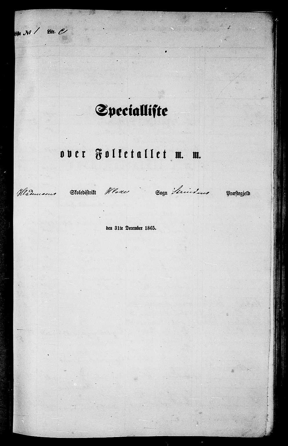 RA, Folketelling 1865 for 1660P Strinda prestegjeld, 1865, s. 39