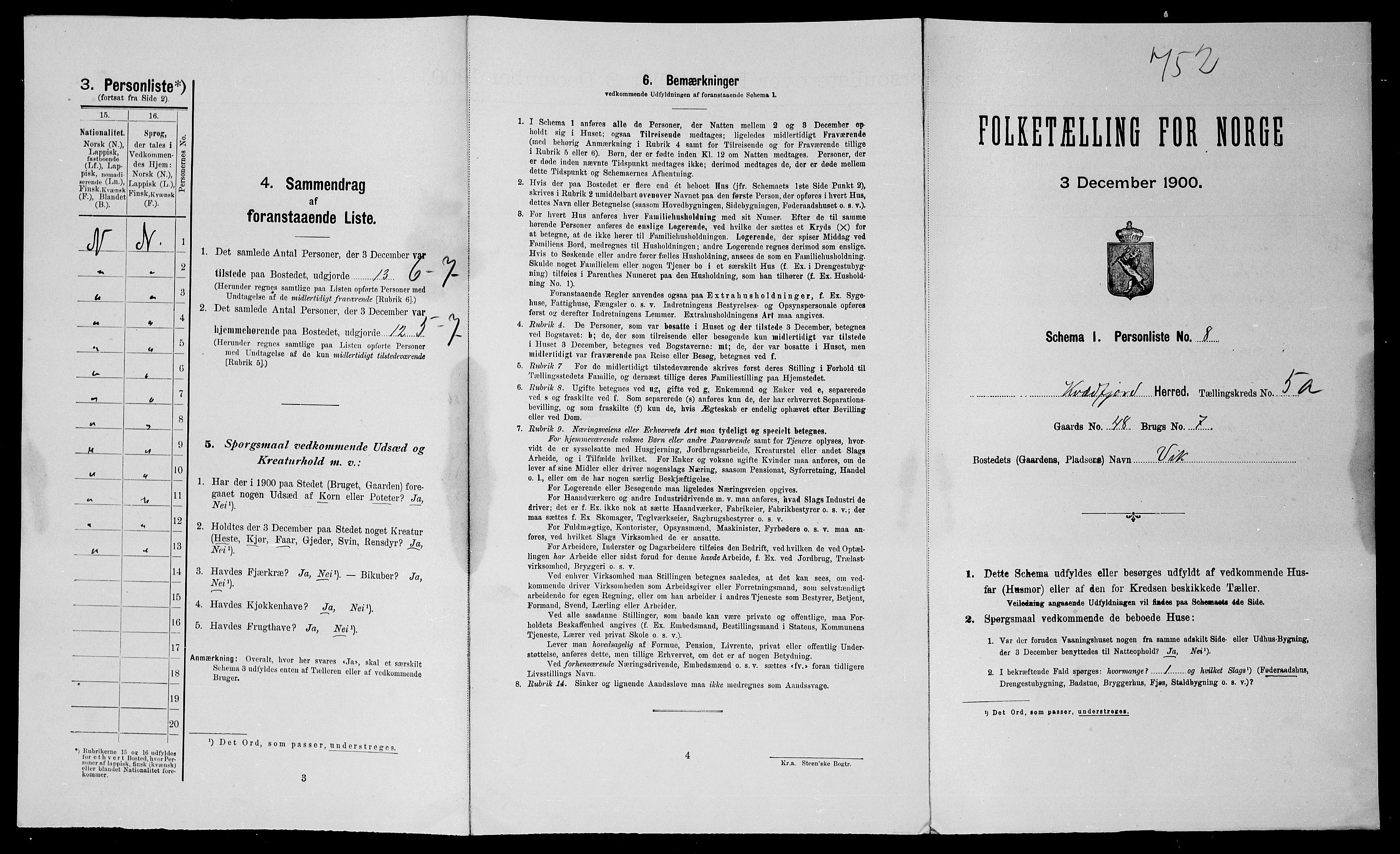 SATØ, Folketelling 1900 for 1911 Kvæfjord herred, 1900, s. 518