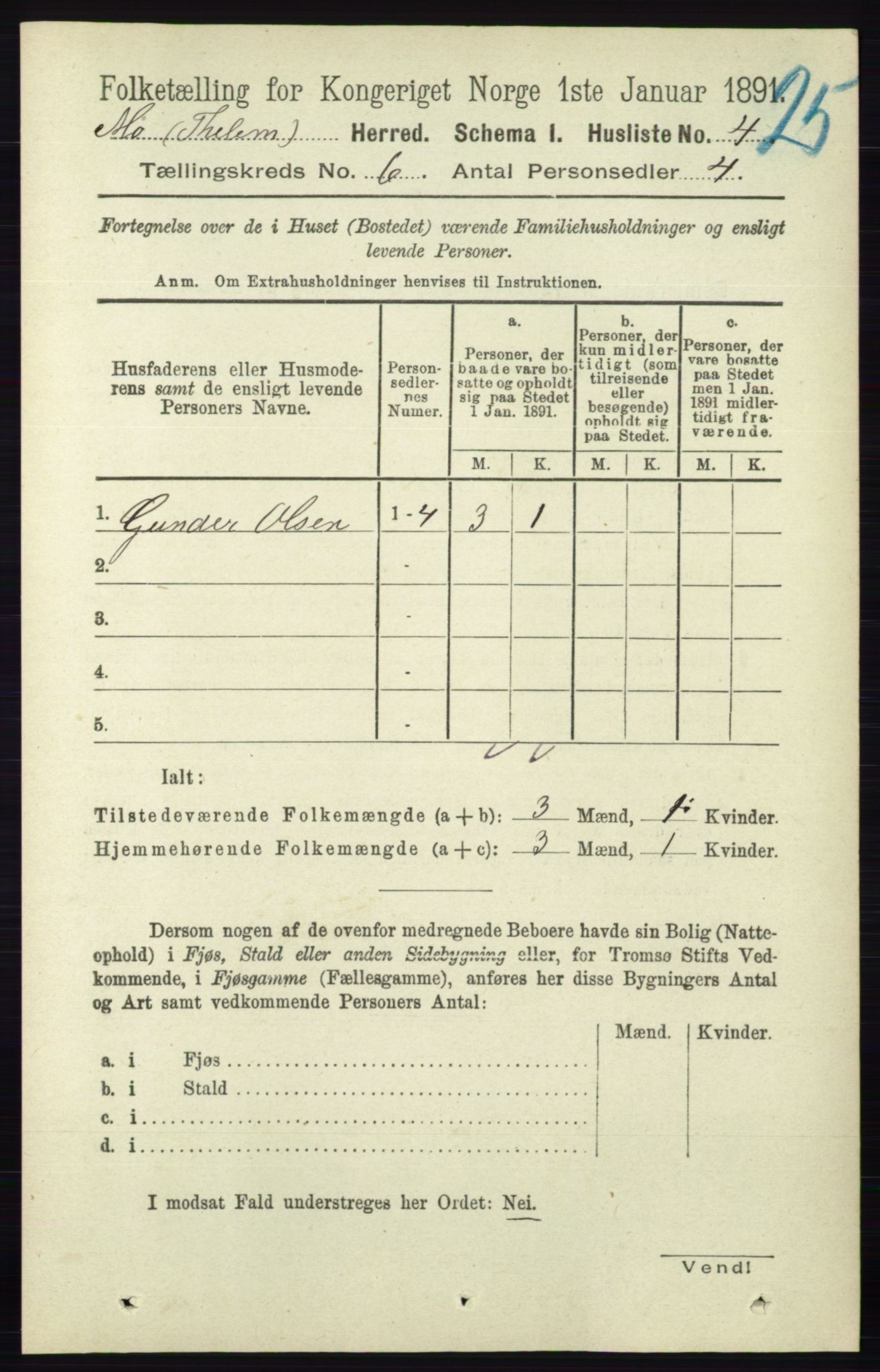 RA, Folketelling 1891 for 0832 Mo herred, 1891, s. 1485