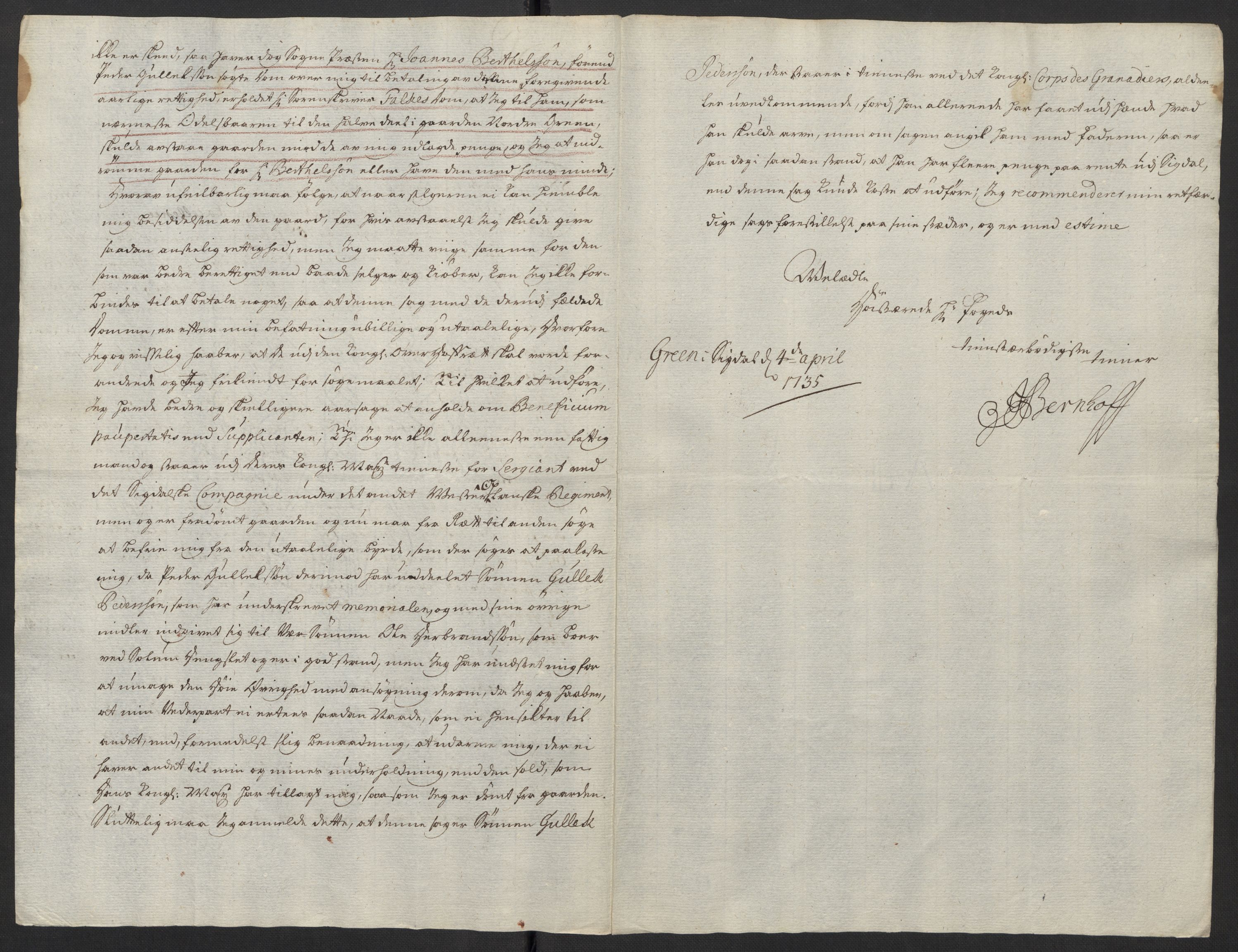 Stattholderembetet 1572-1771, AV/RA-EA-2870/Ef/L0108: Brev fra embetsmenn og andre, 1735-1736, s. 36