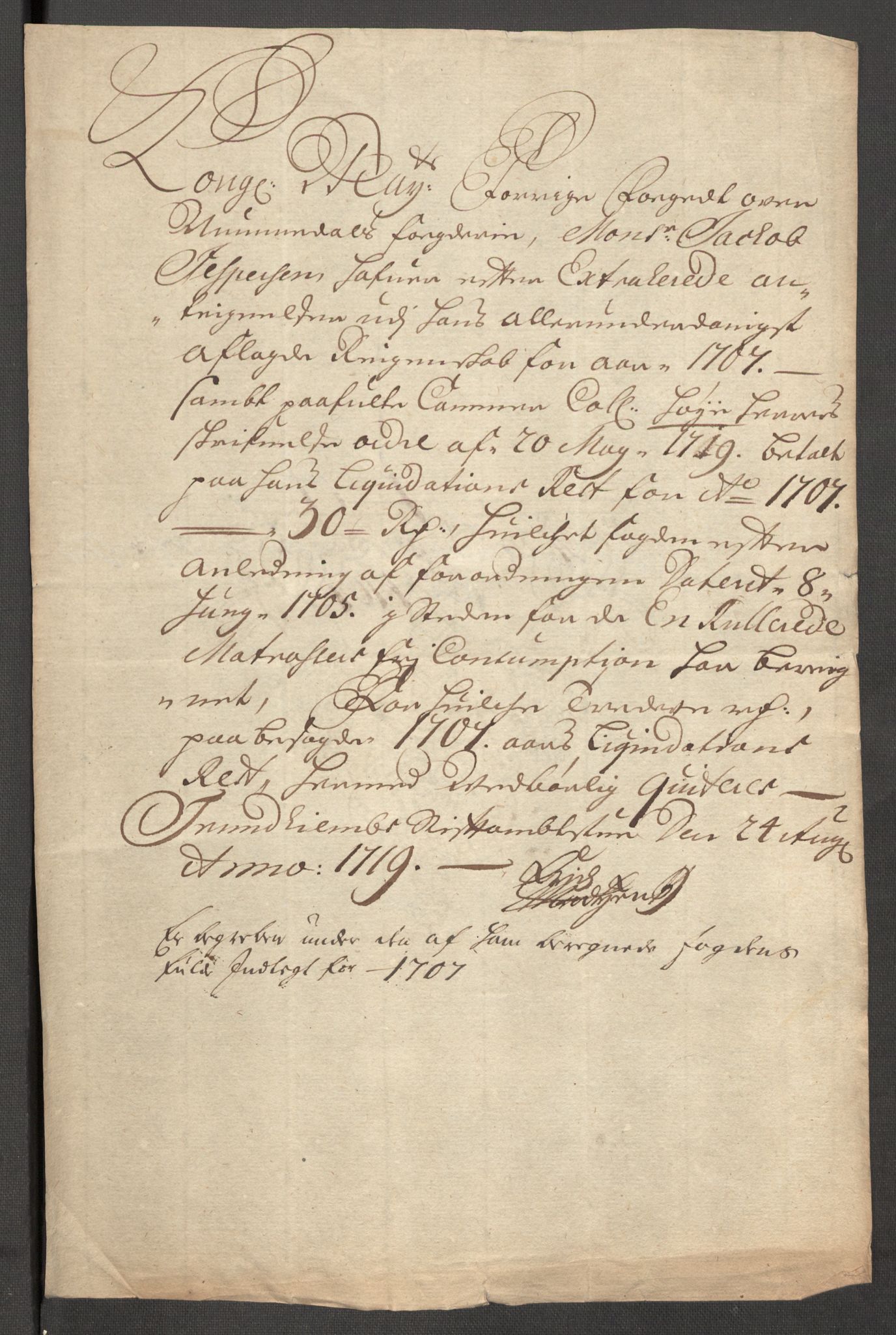 Rentekammeret inntil 1814, Reviderte regnskaper, Fogderegnskap, RA/EA-4092/R64/L4430: Fogderegnskap Namdal, 1707-1708, s. 217