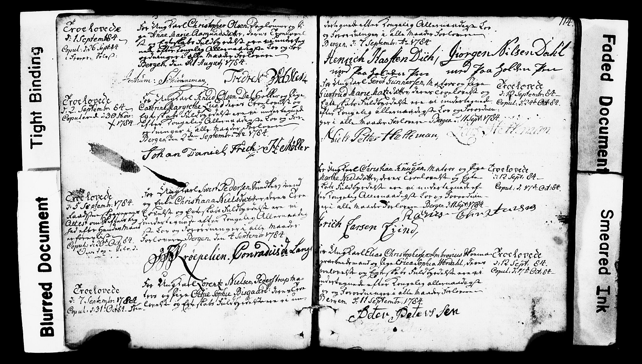 Domkirken sokneprestembete, SAB/A-74801: Forlovererklæringer nr. II.5.1, 1767-1792, s. 114
