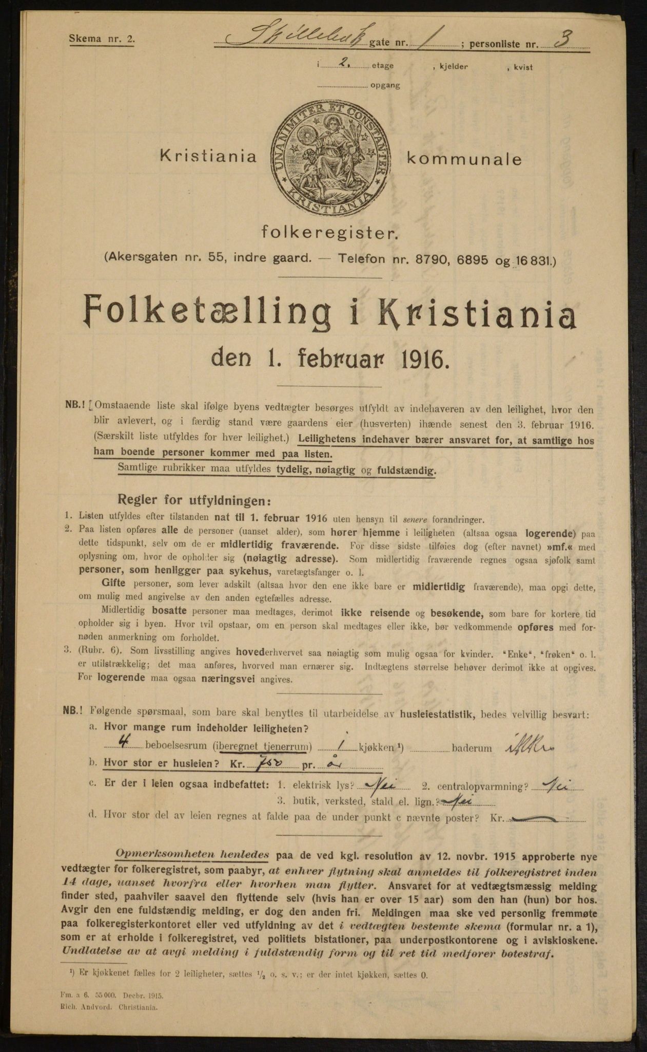 OBA, Kommunal folketelling 1.2.1916 for Kristiania, 1916, s. 97895