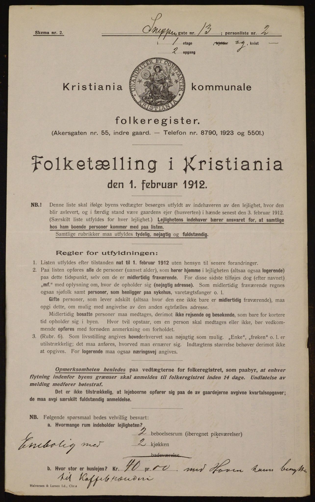 OBA, Kommunal folketelling 1.2.1912 for Kristiania, 1912, s. 98406