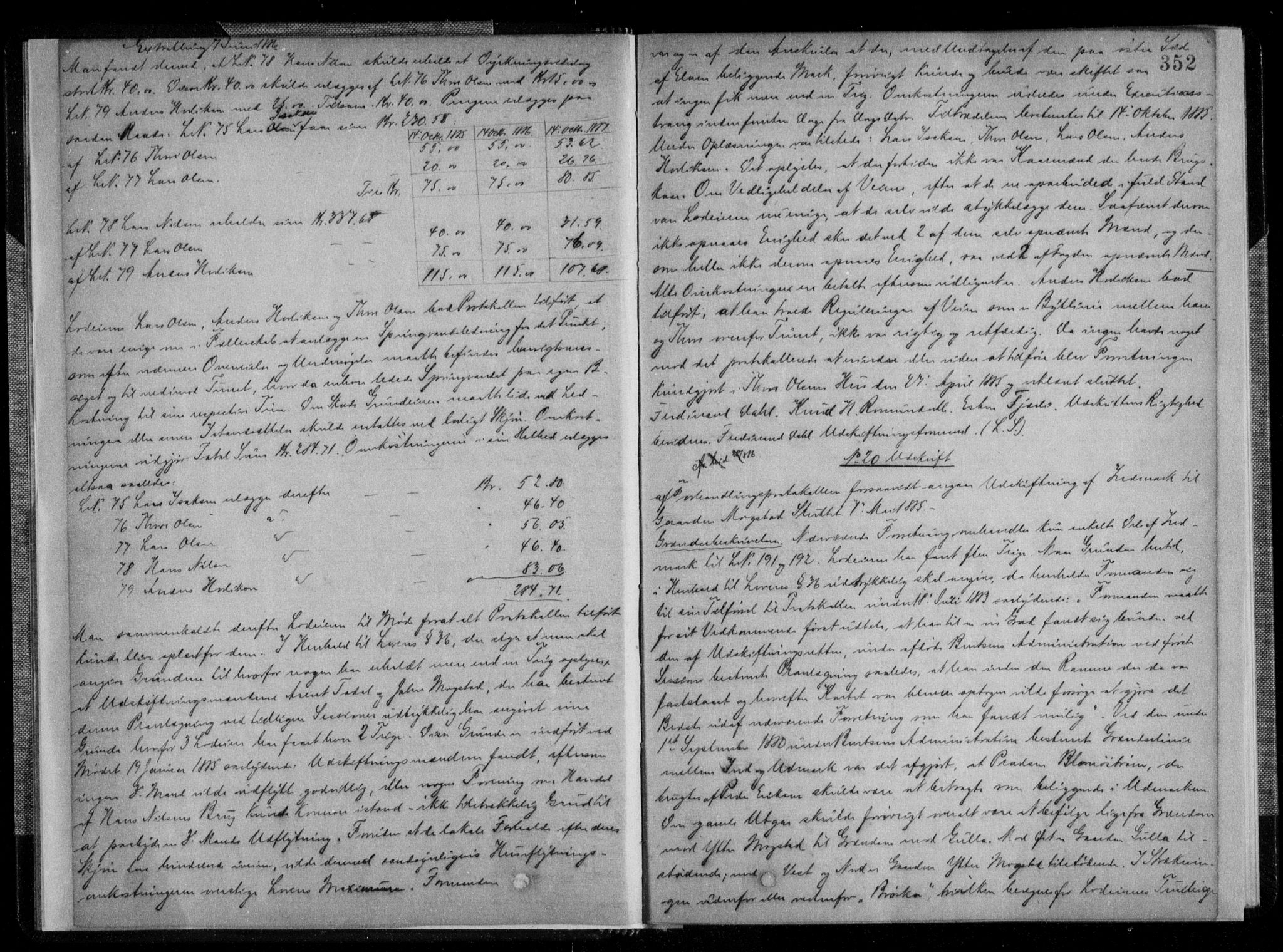 Nordmøre sorenskriveri, SAT/A-4132/1/2/2Ca/L0035: Pantebok nr. 25II, 1885-1887, s. 352