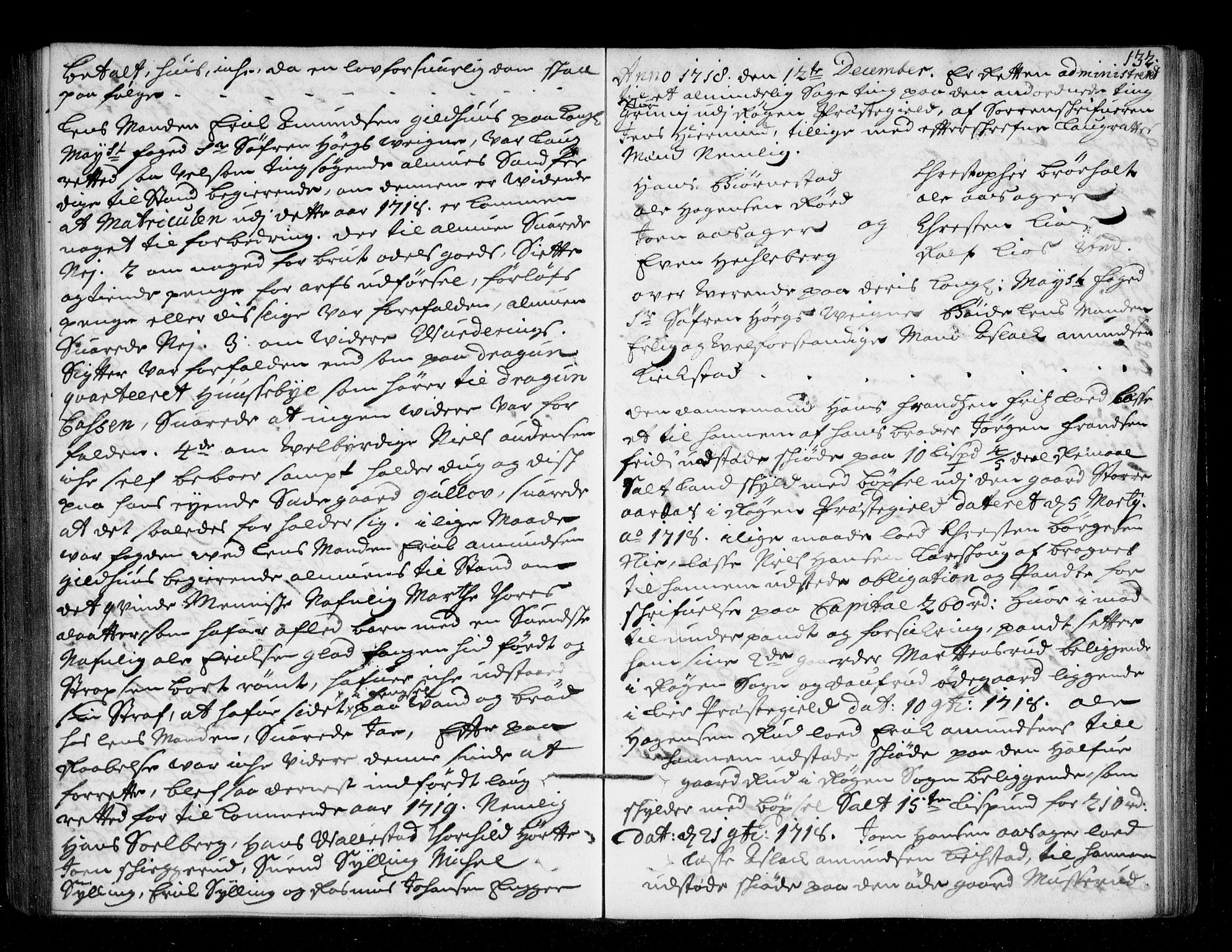 Lier, Røyken og Hurum sorenskriveri, AV/SAKO-A-89/F/Fa/L0044: Tingbok, 1716-1721, s. 132