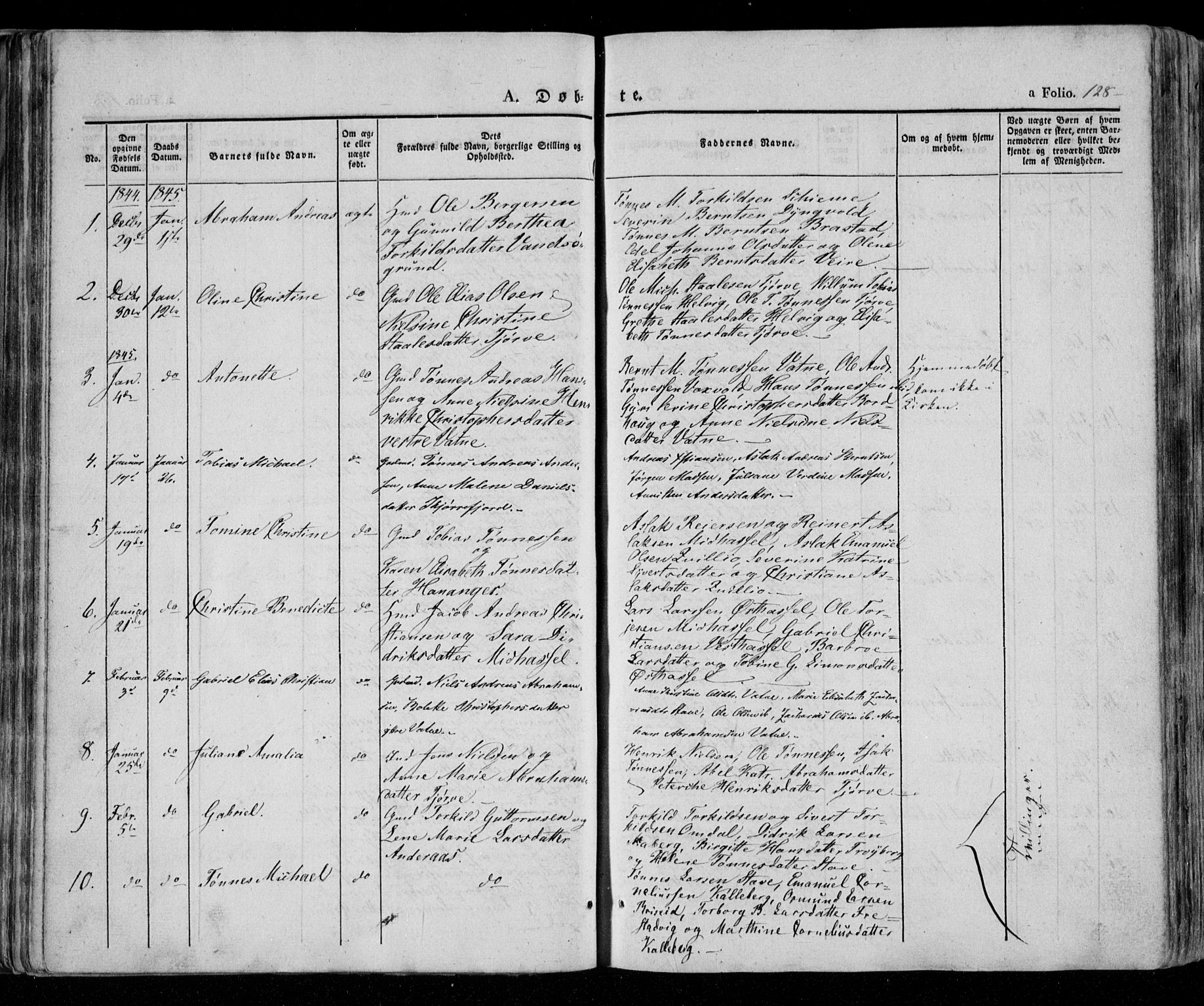 Lista sokneprestkontor, SAK/1111-0027/F/Fa/L0009: Ministerialbok nr. A 9, 1835-1846, s. 128