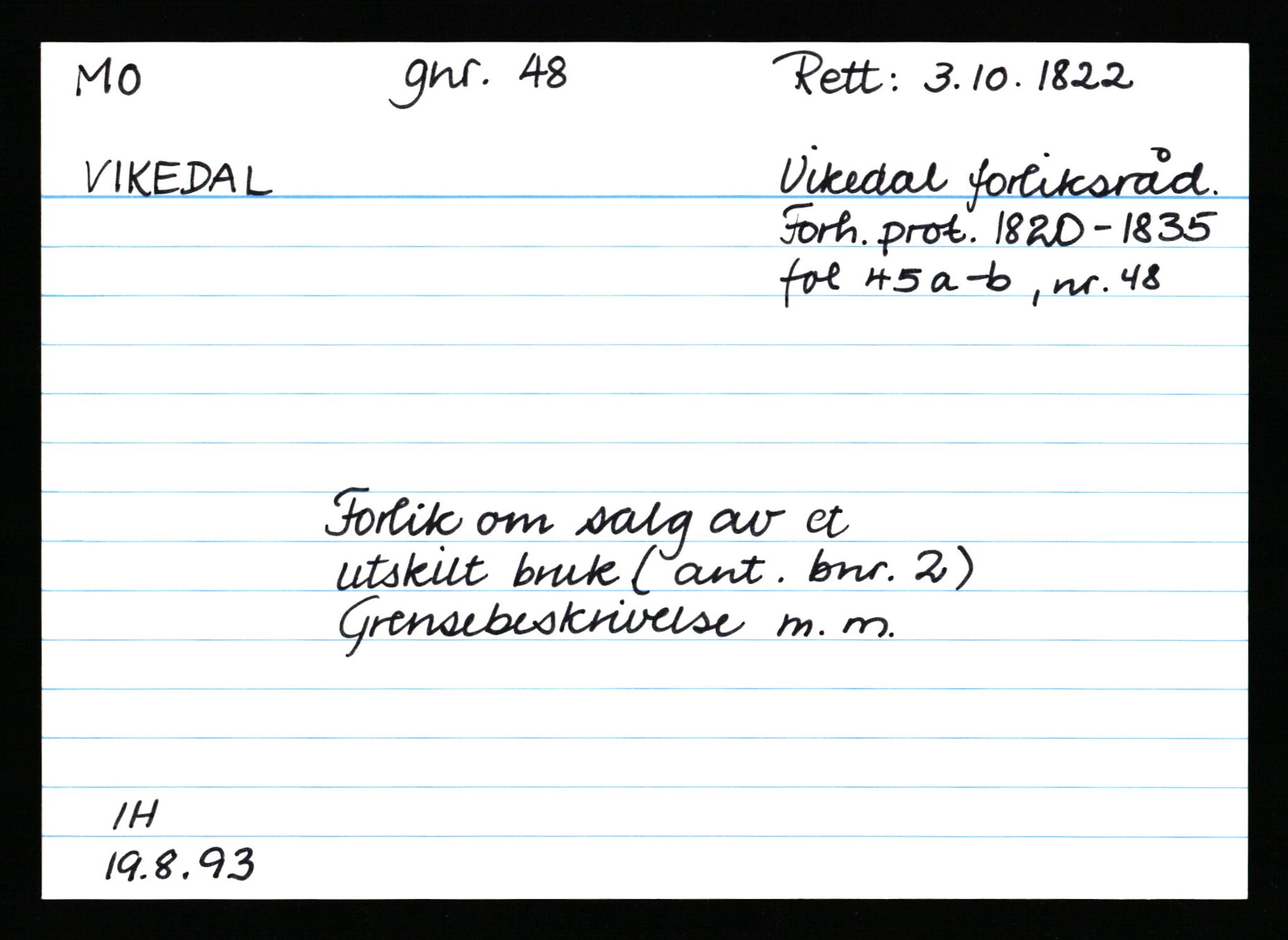 Statsarkivet i Stavanger, AV/SAST-A-101971/03/Y/Ym/L0039: Åstedskort sortert etter gårdsnavn: Mo - Myglebostad, 1600-1950, s. 26