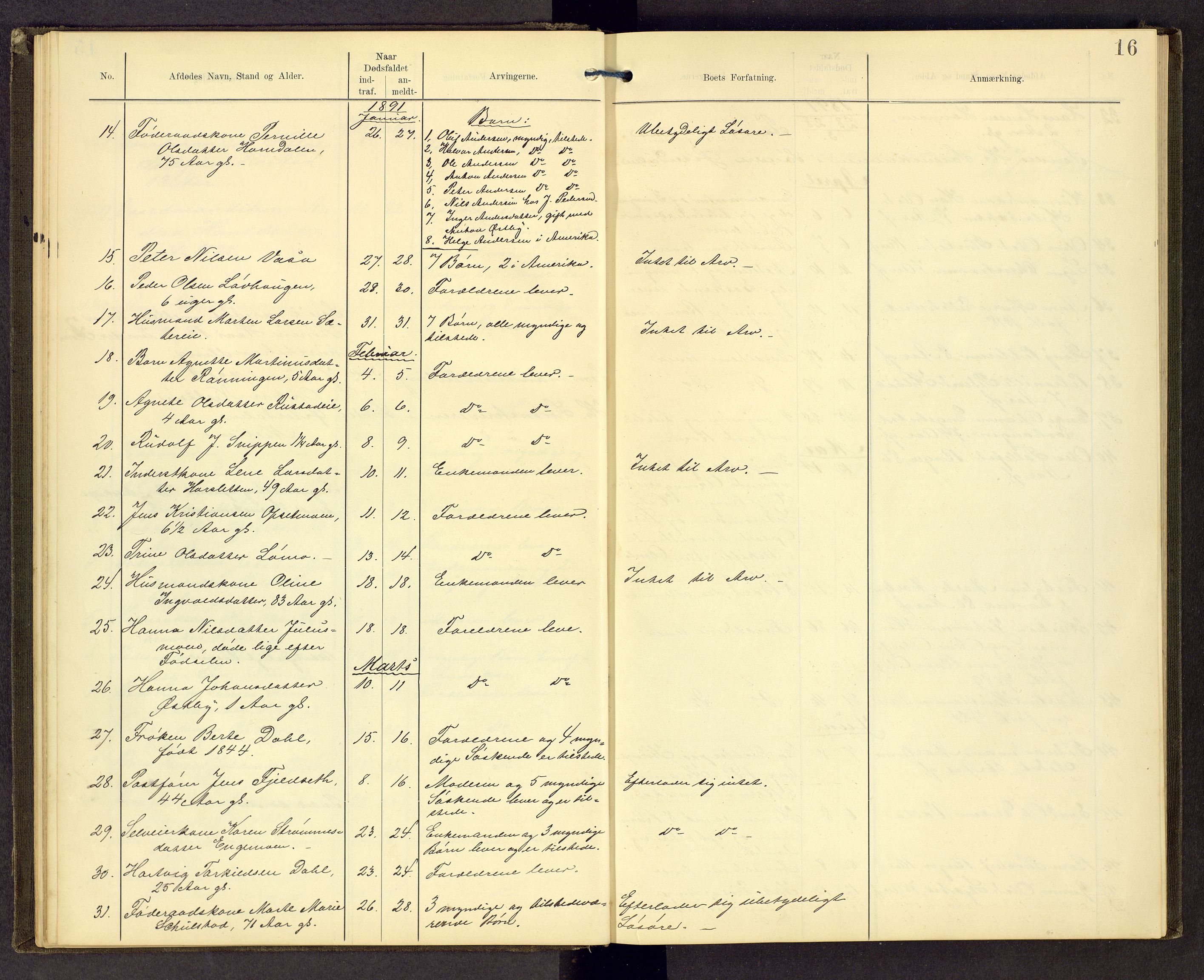 Sør-Østerdal sorenskriveri, AV/SAH-TING-018/J/Jg/L0004: Dødsfallsjournal, 1889-1903, s. 16